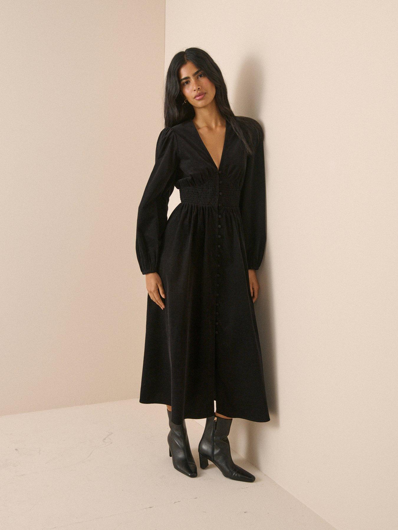 Nobodys Child Riley Cord Shirred Waist Midi Dress