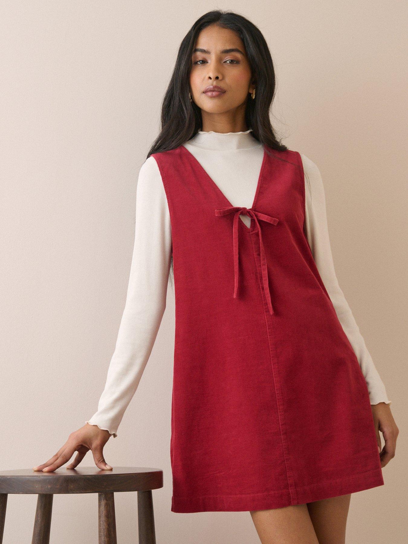 Image 3 of 5 of Nobodys Child Nila Cord Pinafore Mini Dress