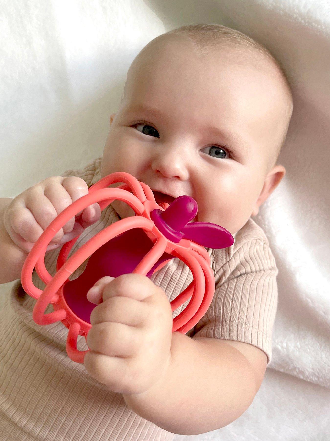 Image 1 of 2 of RazBaby Apple Silicone Teether &amp; Rattle&nbsp;