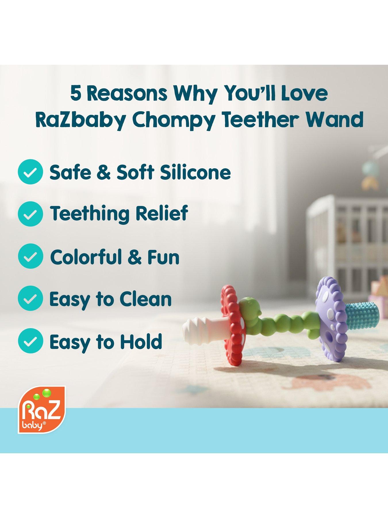 Image 2 of 6 of RazBaby Chompy Mushroom Wand Teether&nbsp;