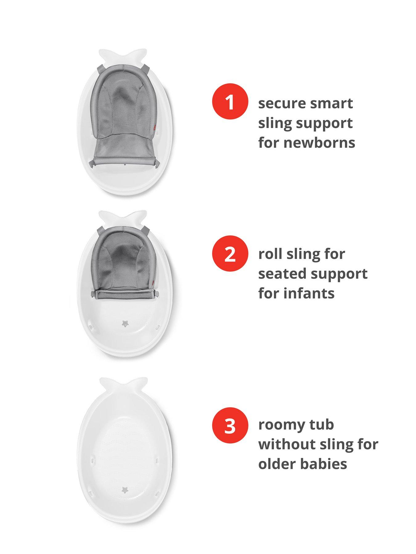 Image 4 of 6 of Skip Hop Skip Hop Moby Smart Sling 3-Stage Tub- White , Baby &amp; Toddler Essential