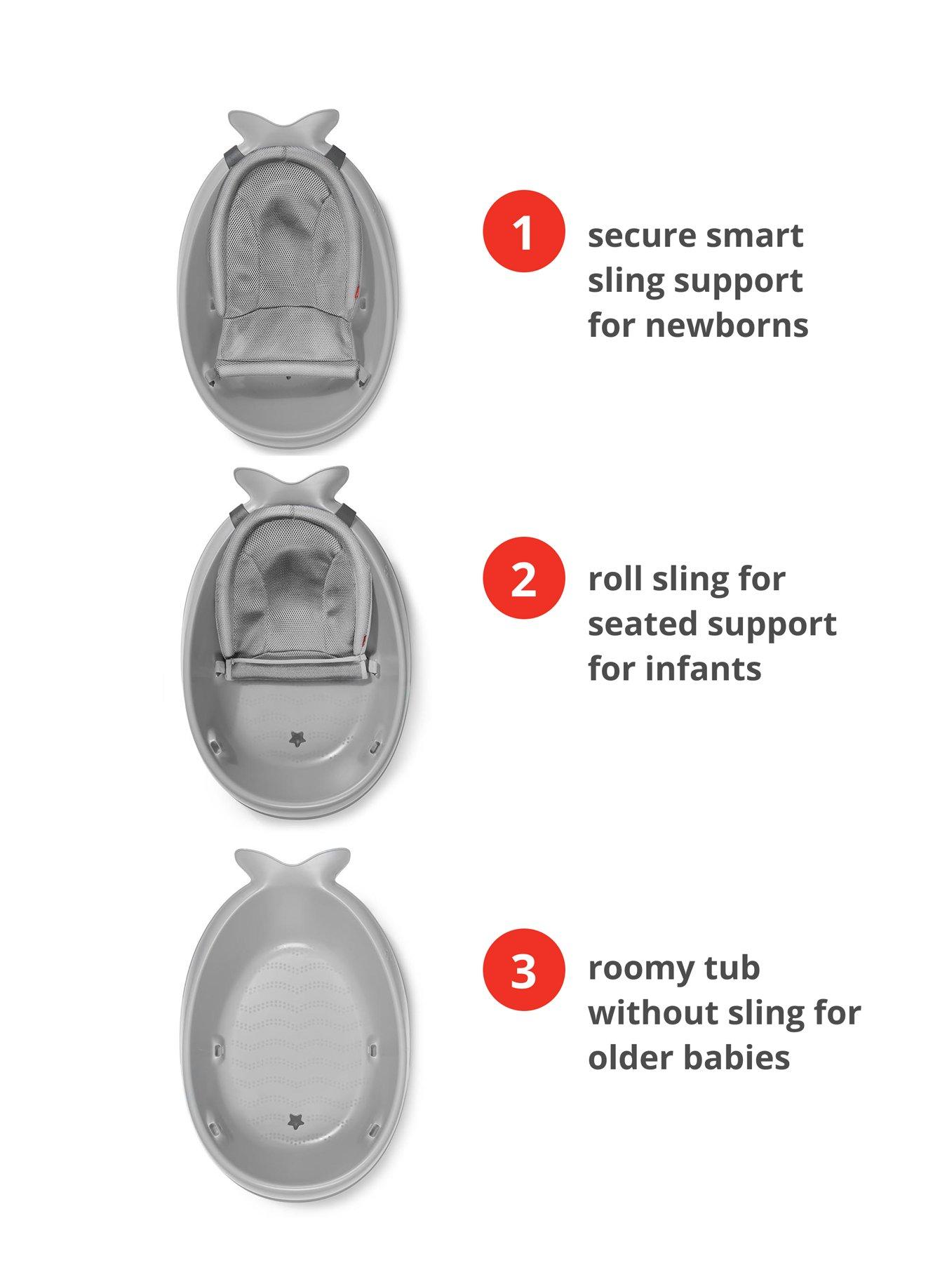 Image 4 of 7 of Skip Hop Skip Hop Moby Smart Sling 3-Stage Tub- Grey , Baby &amp; Toddler Essential