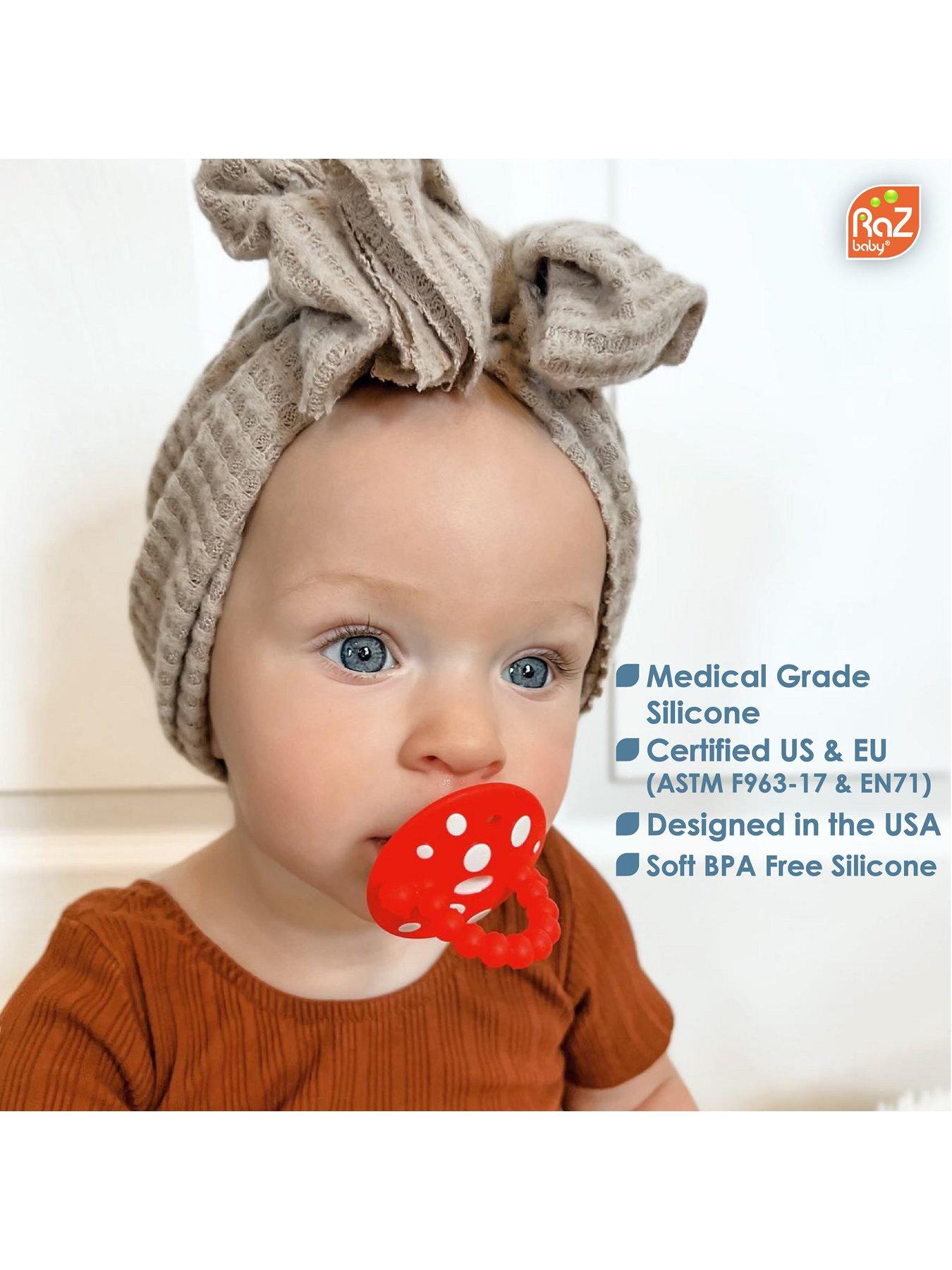 Image 2 of 4 of RazBaby Chompy Mushroom Teether 2 Pack (Red &amp; Blue)&nbsp;