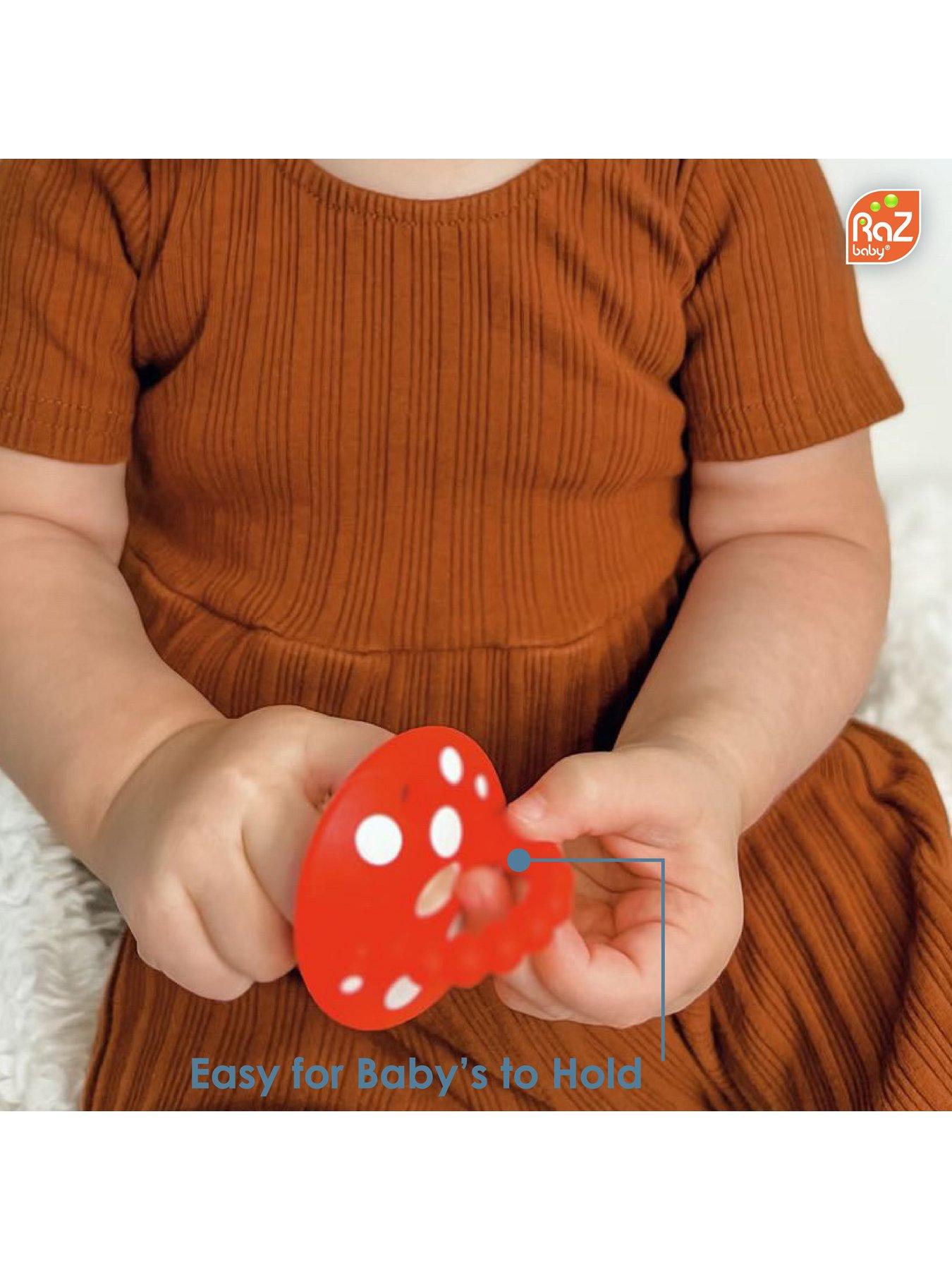 Image 3 of 4 of RazBaby Chompy Mushroom Teether 2 Pack (Red &amp; Blue)&nbsp;