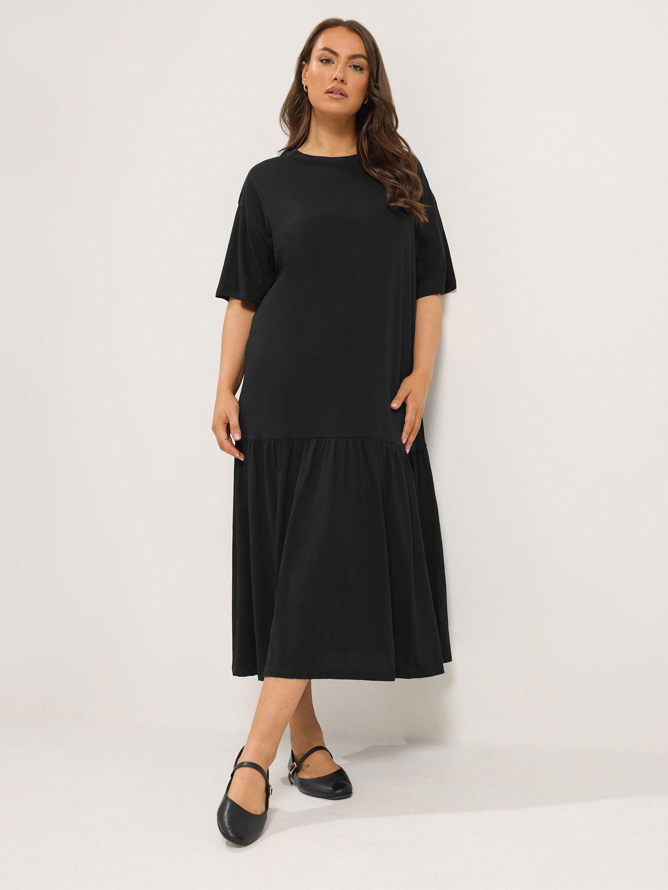 Yours Curve Drop Waist Maxi Dress - Black
