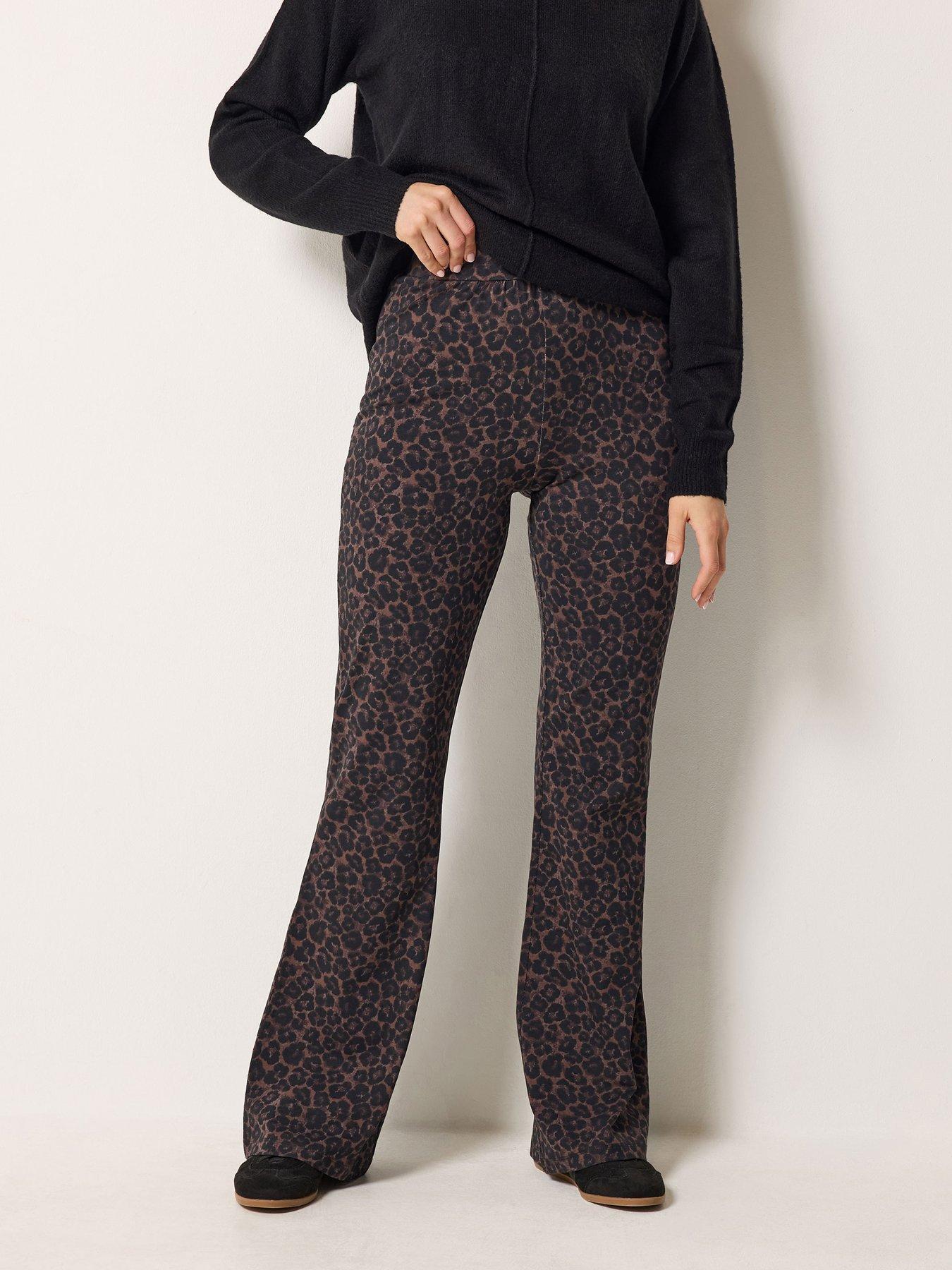 Image 1 of 4 of Long Tall Sally Leopard Legging 34" - Brown