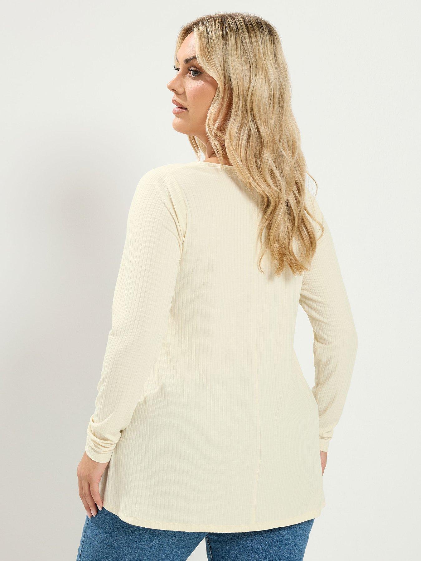 Image 2 of 4 of Yours Curve Lace Insert Swing Top - Cream