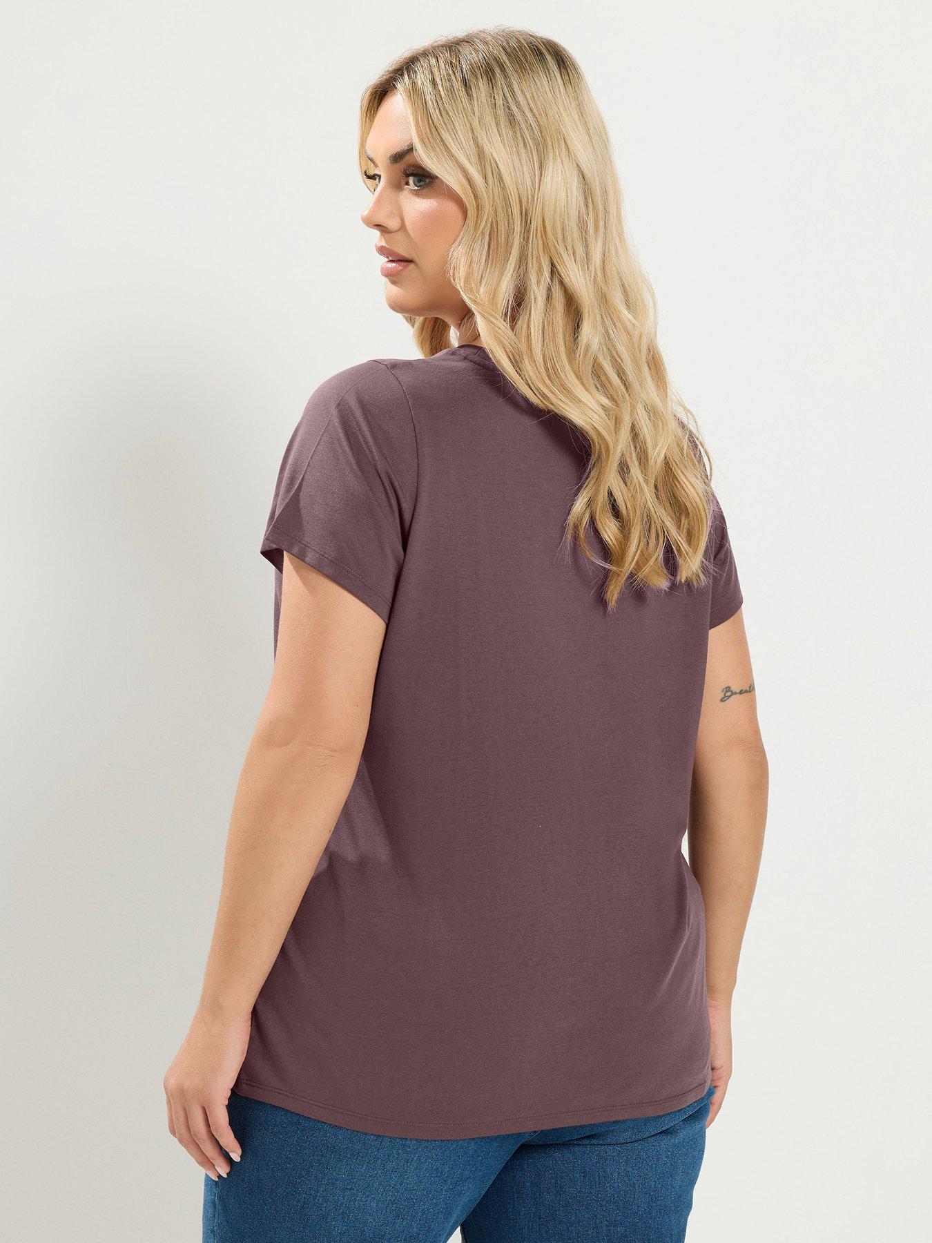 Image 2 of 4 of Yours Curve 2 Pack Short Sleeve T-Shirt - Multi