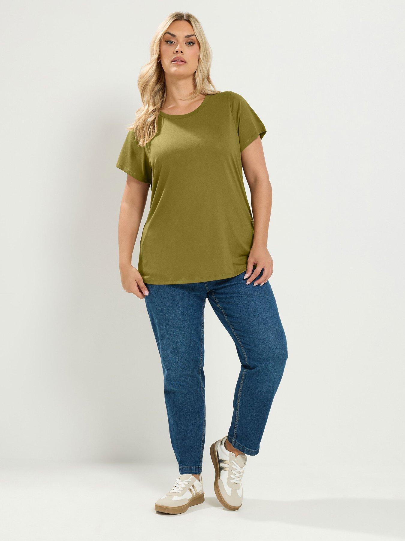 Image 4 of 4 of Yours Curve 2 Pack Short Sleeve T-Shirt - Multi