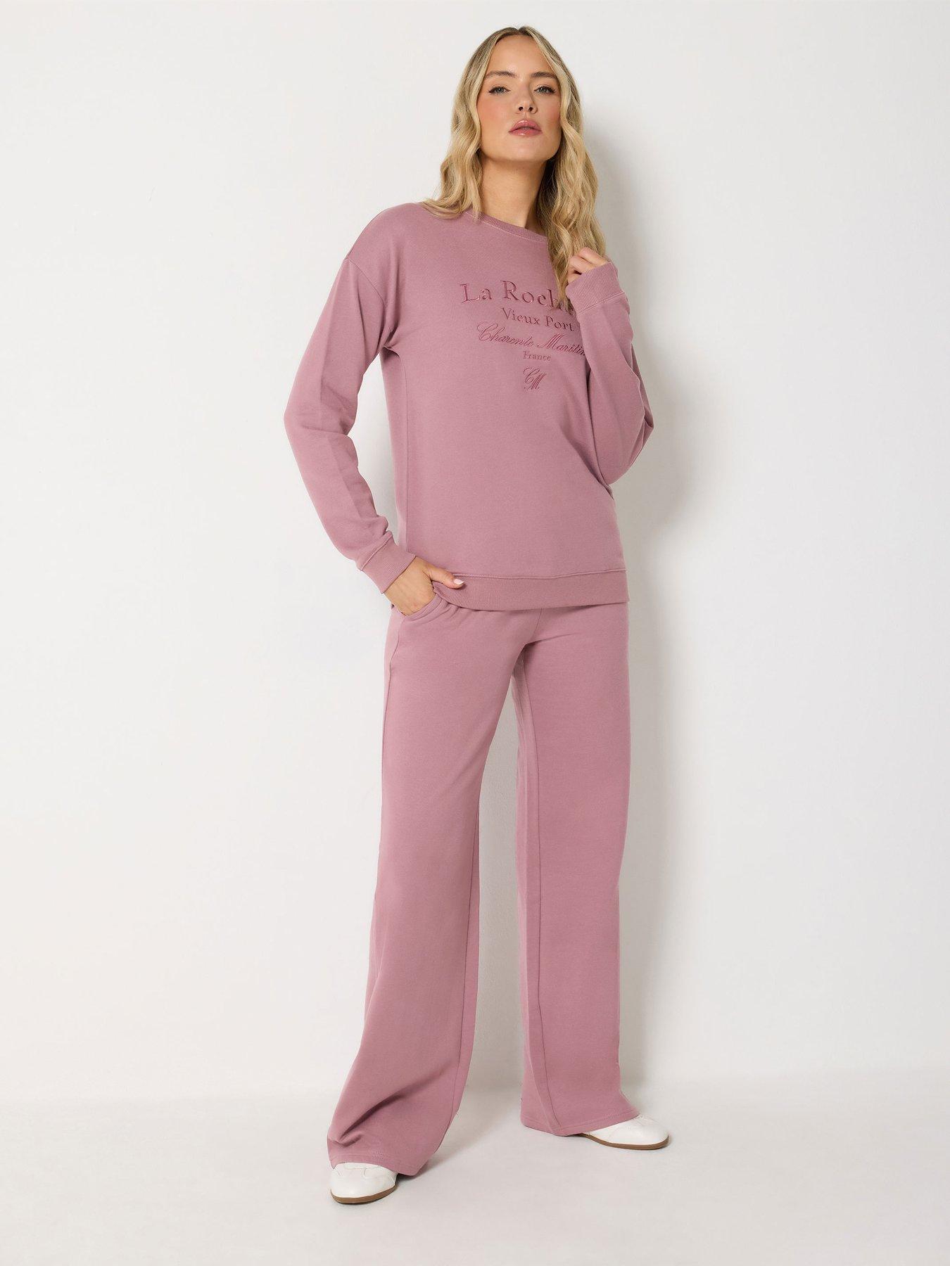Image 3 of 4 of Long Tall Sally Crew Neck Embroidered Sweatshirt - Pink