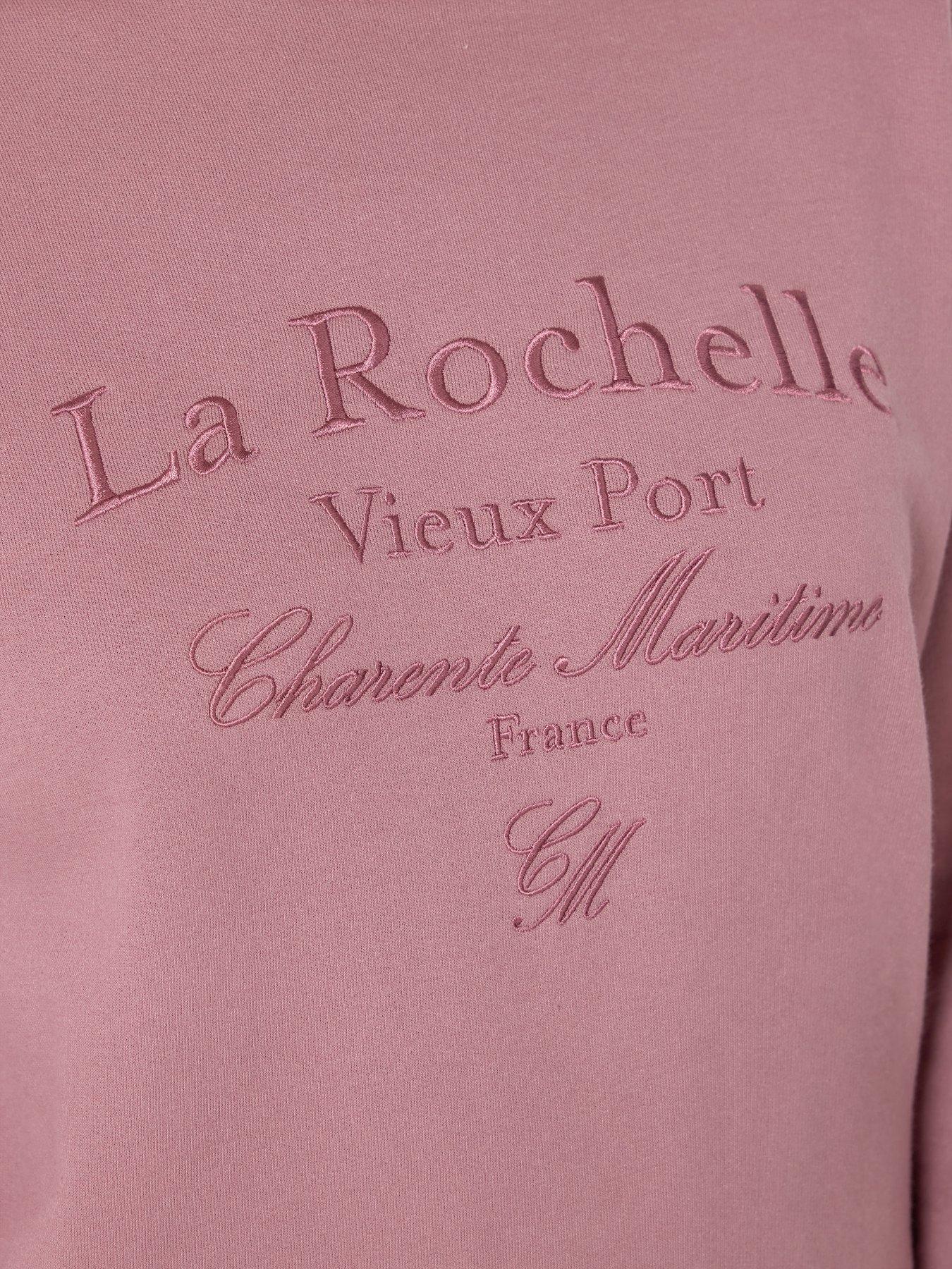 Image 4 of 4 of Long Tall Sally Crew Neck Embroidered Sweatshirt - Pink