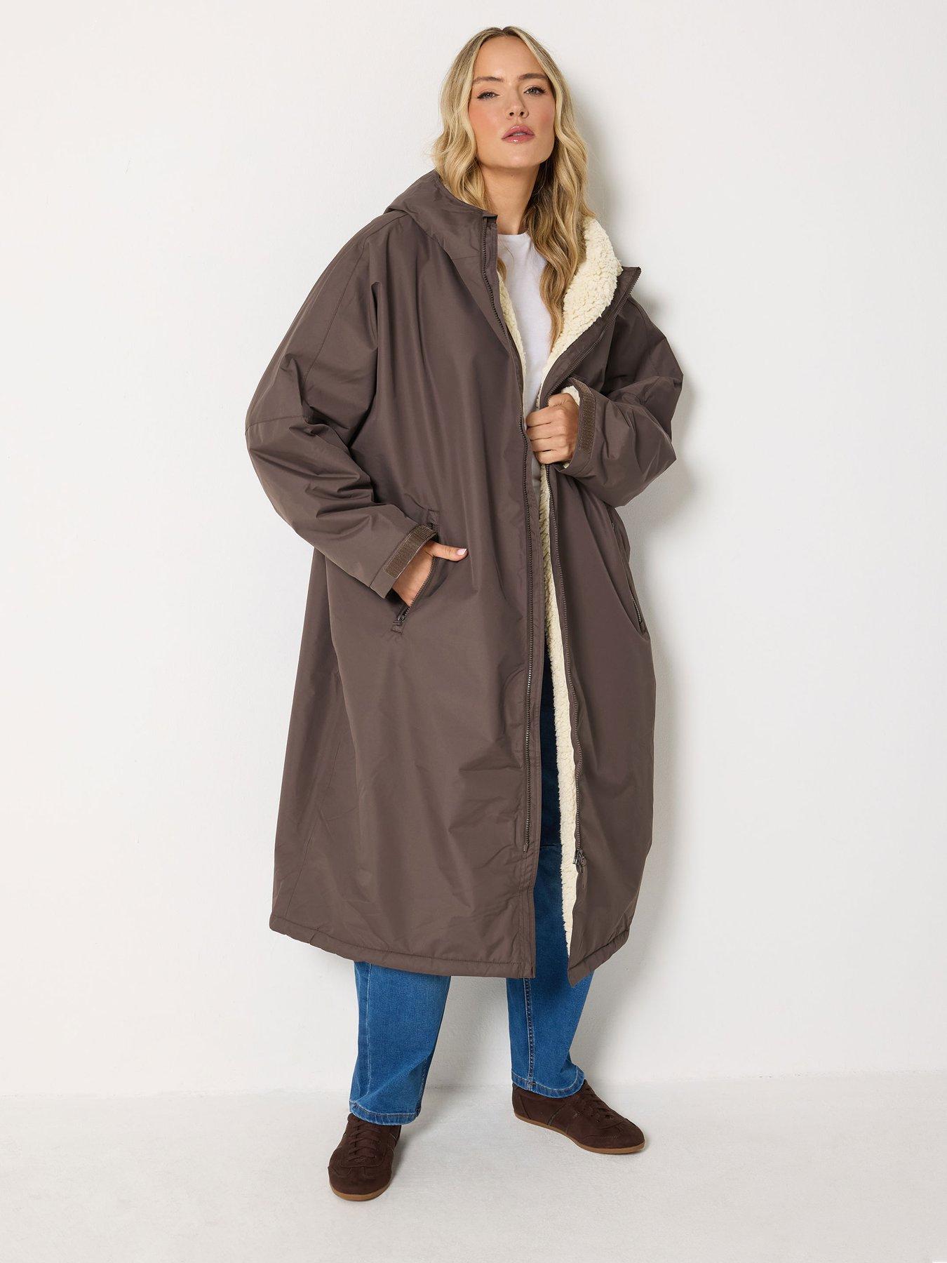Image 1 of 4 of Long Tall Sally LTS Tall Borg Lined Robe - Brown