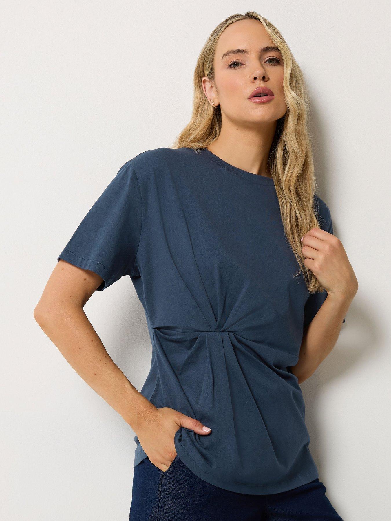 Long Tall Sally Twist Front T-Shirt - Blue