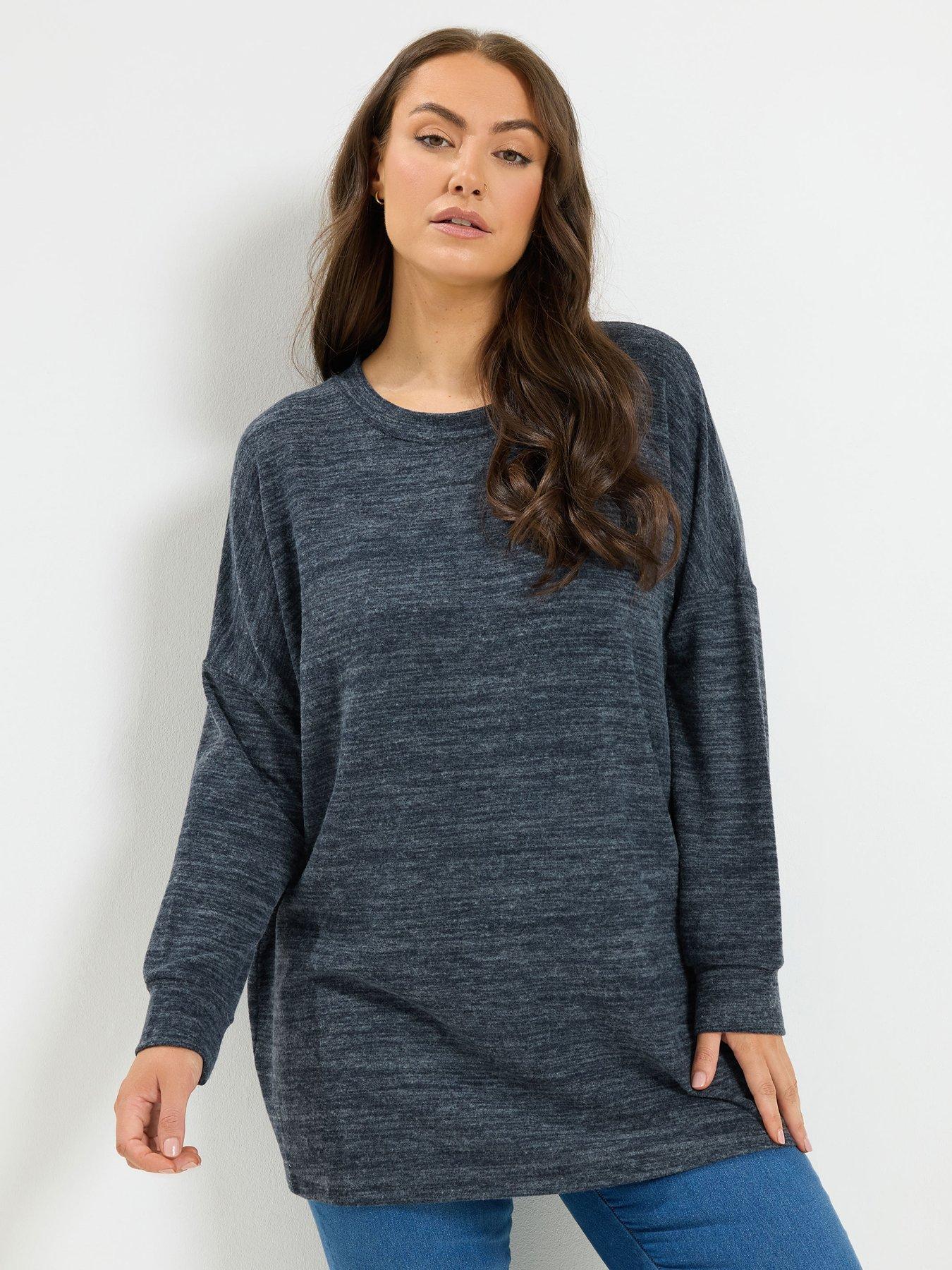 Image 1 of 4 of Yours Curve Soft Touch Jumper - Blue