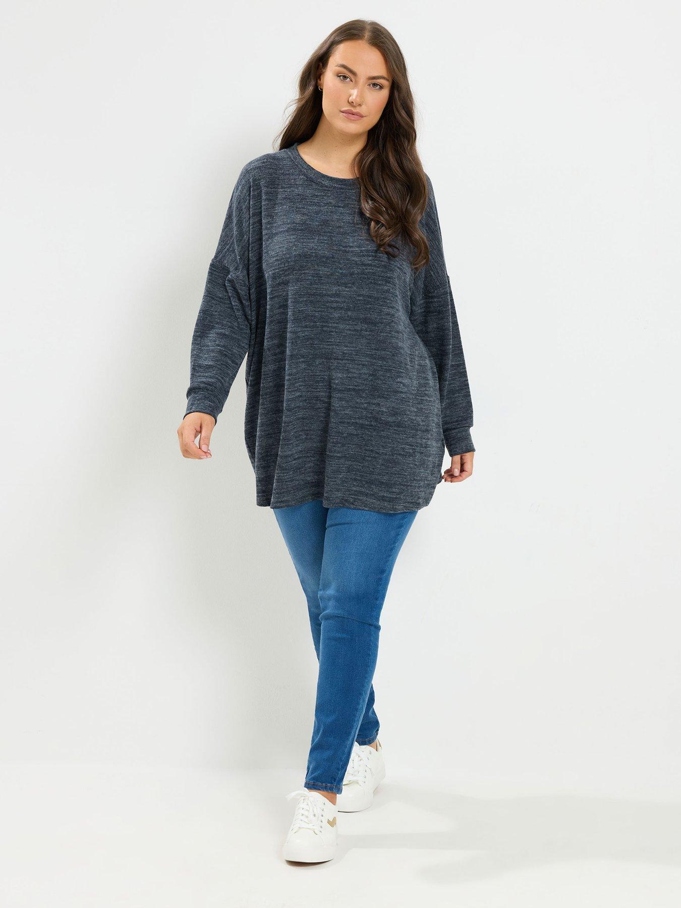 Image 3 of 4 of Yours Curve Soft Touch Jumper - Blue
