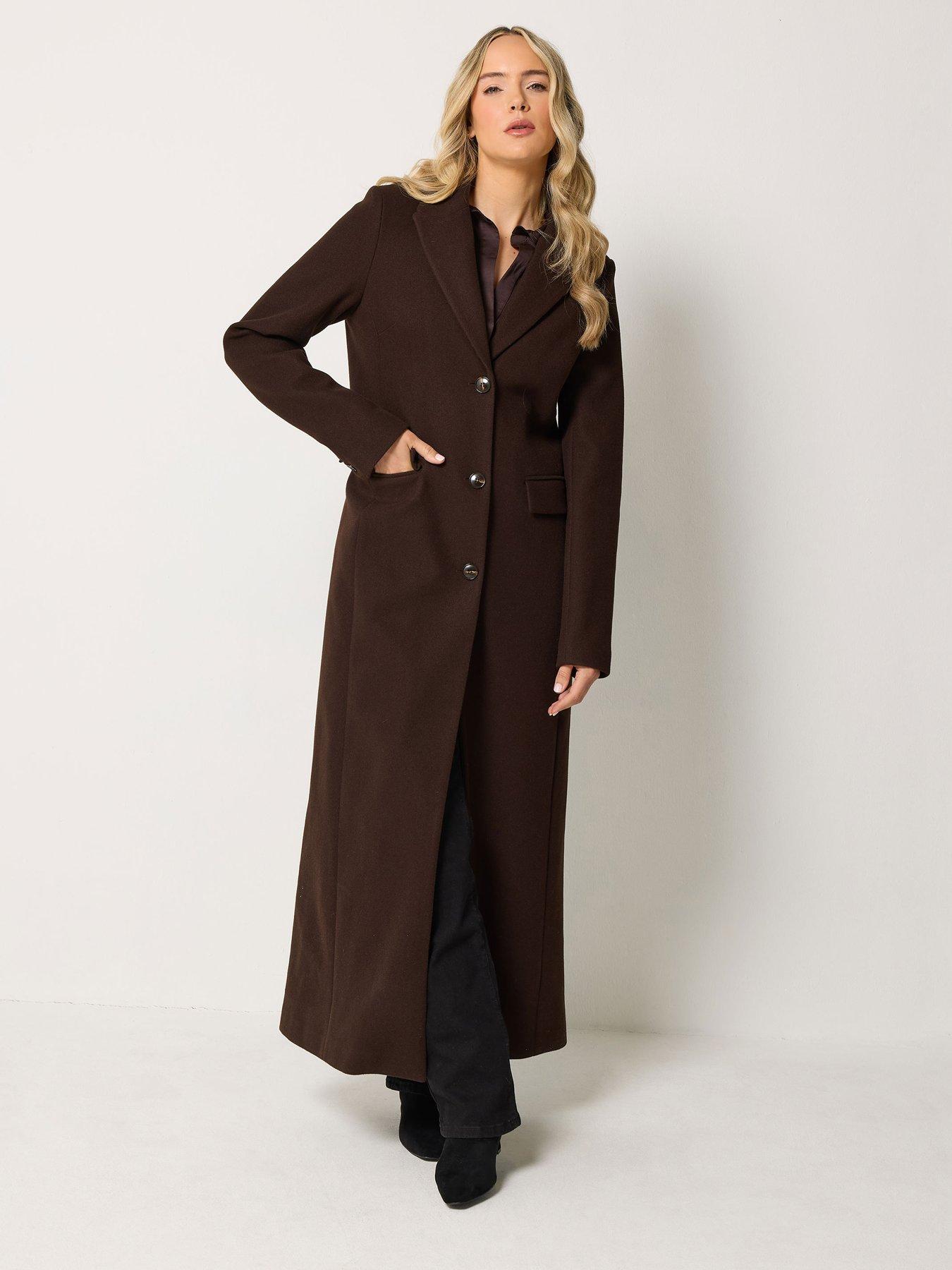 Long Tall Sally Women's Tall Maxi City Coat - Brown