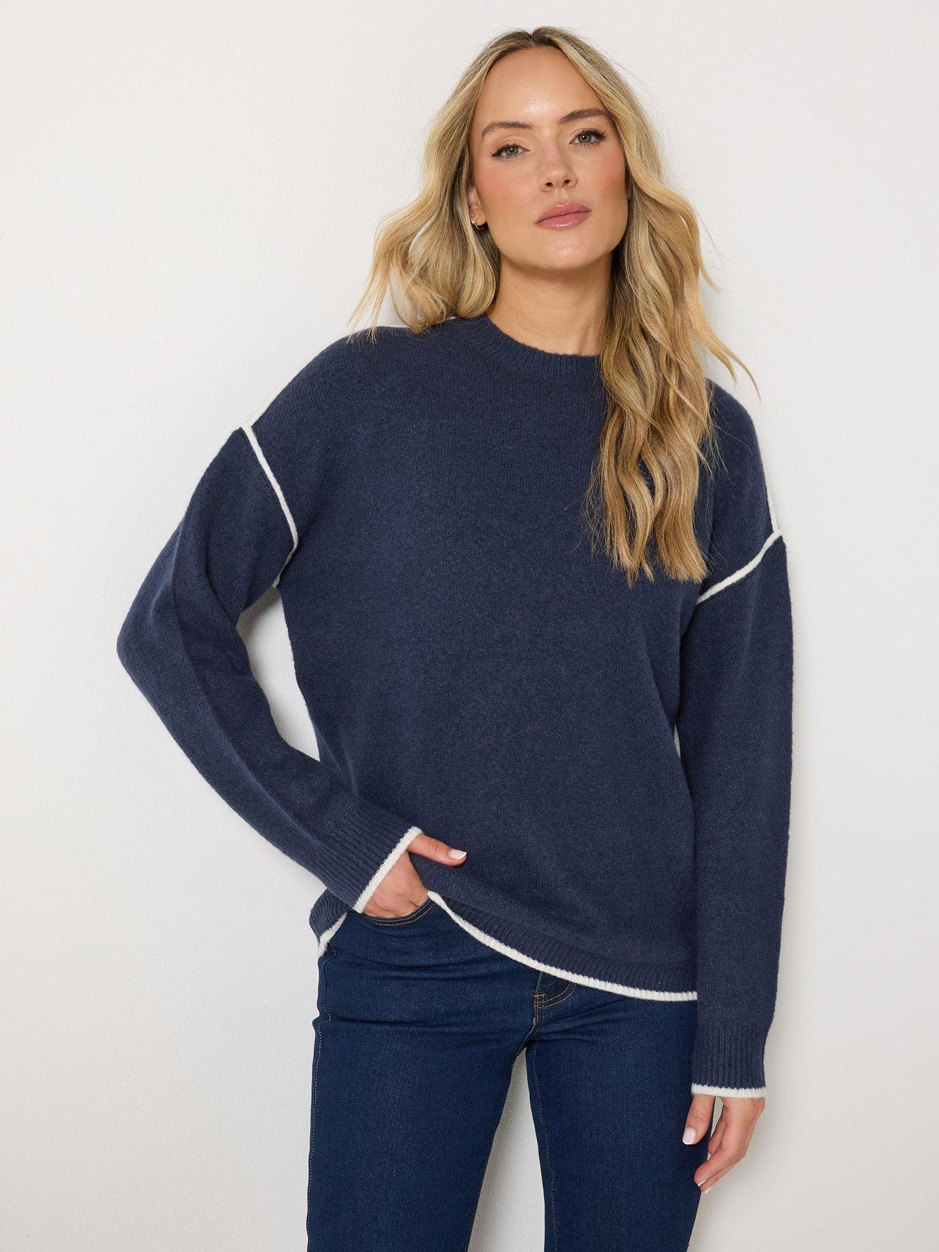Long Tall Sally Tipped Detail Jumper - Blue