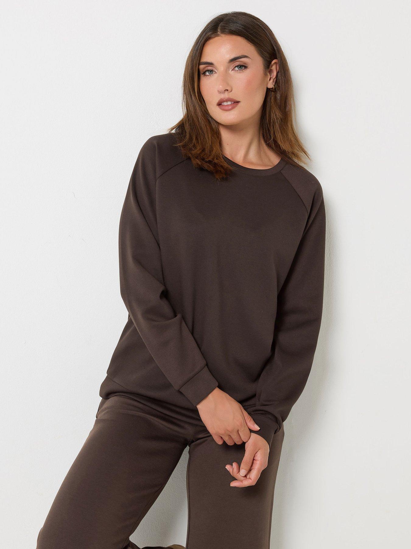 Long Tall Sally Premium Crew Neck Sweatshirt - Brown
