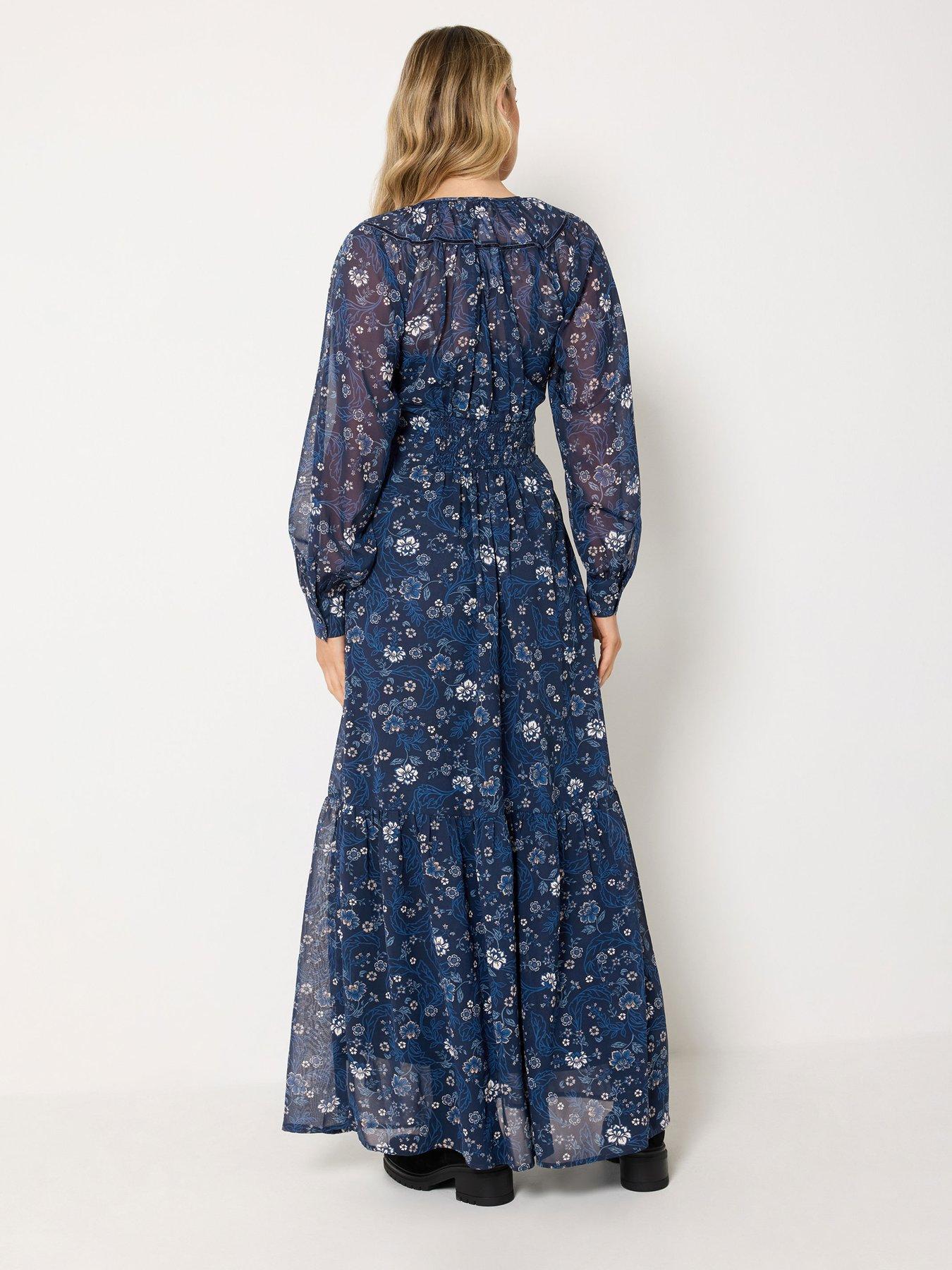 Image 2 of 4 of Long Tall Sally Floral Georgette Maxi Dress - Blue