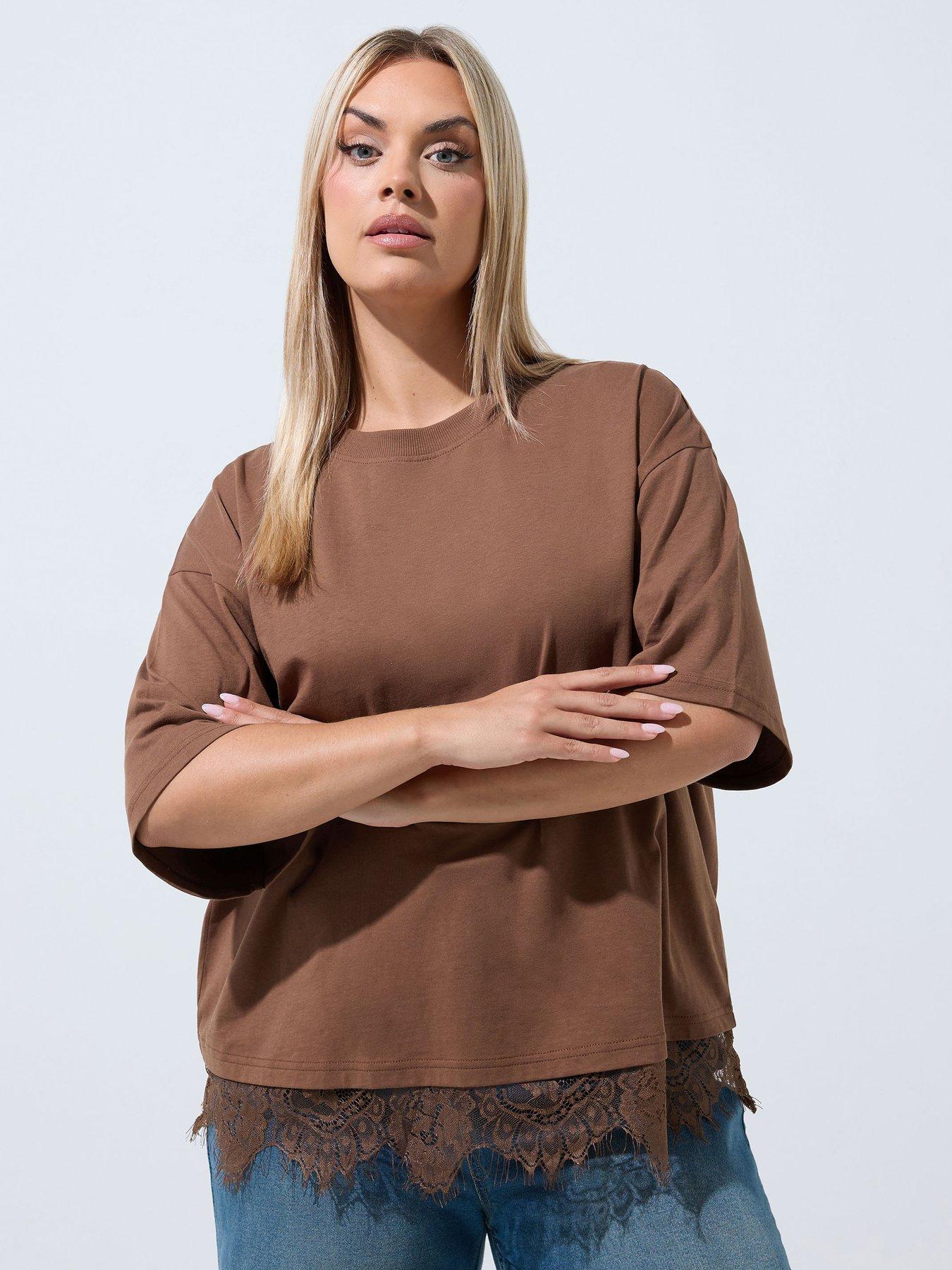 Yours Curve Lace Hem Top