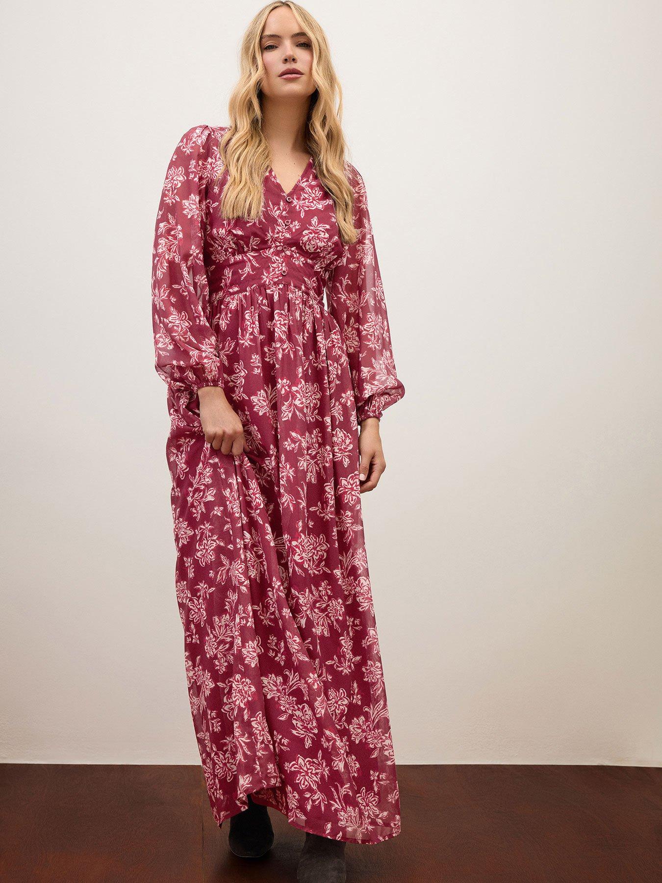 Long Tall Sally Tall Floral Button Maxi Dress