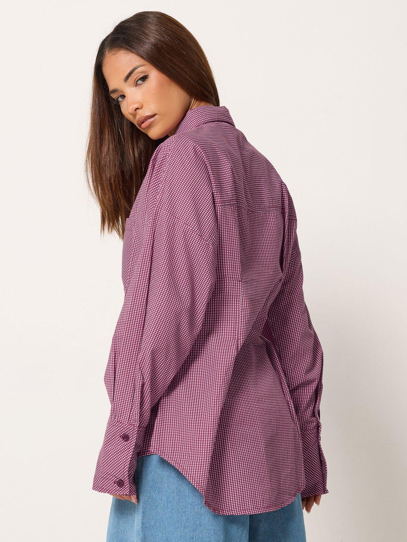 Image 2 of 4 of PixieGirl Petite Check Long Sleeve Shirt