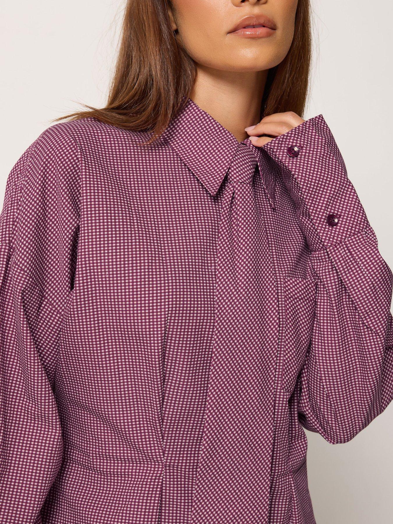 Image 4 of 4 of PixieGirl Petite Check Long Sleeve Shirt