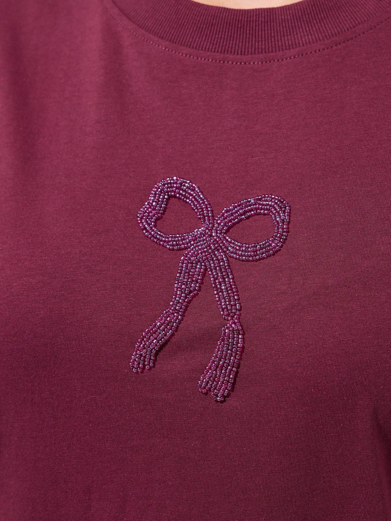 Image 4 of 4 of Yours Curve Bow Bead Top