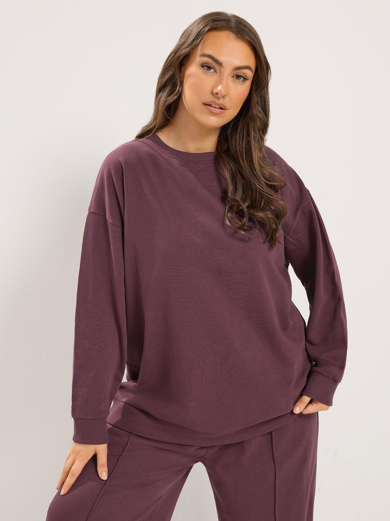 Yours Curve Crew Neck Sweatshirt - Red