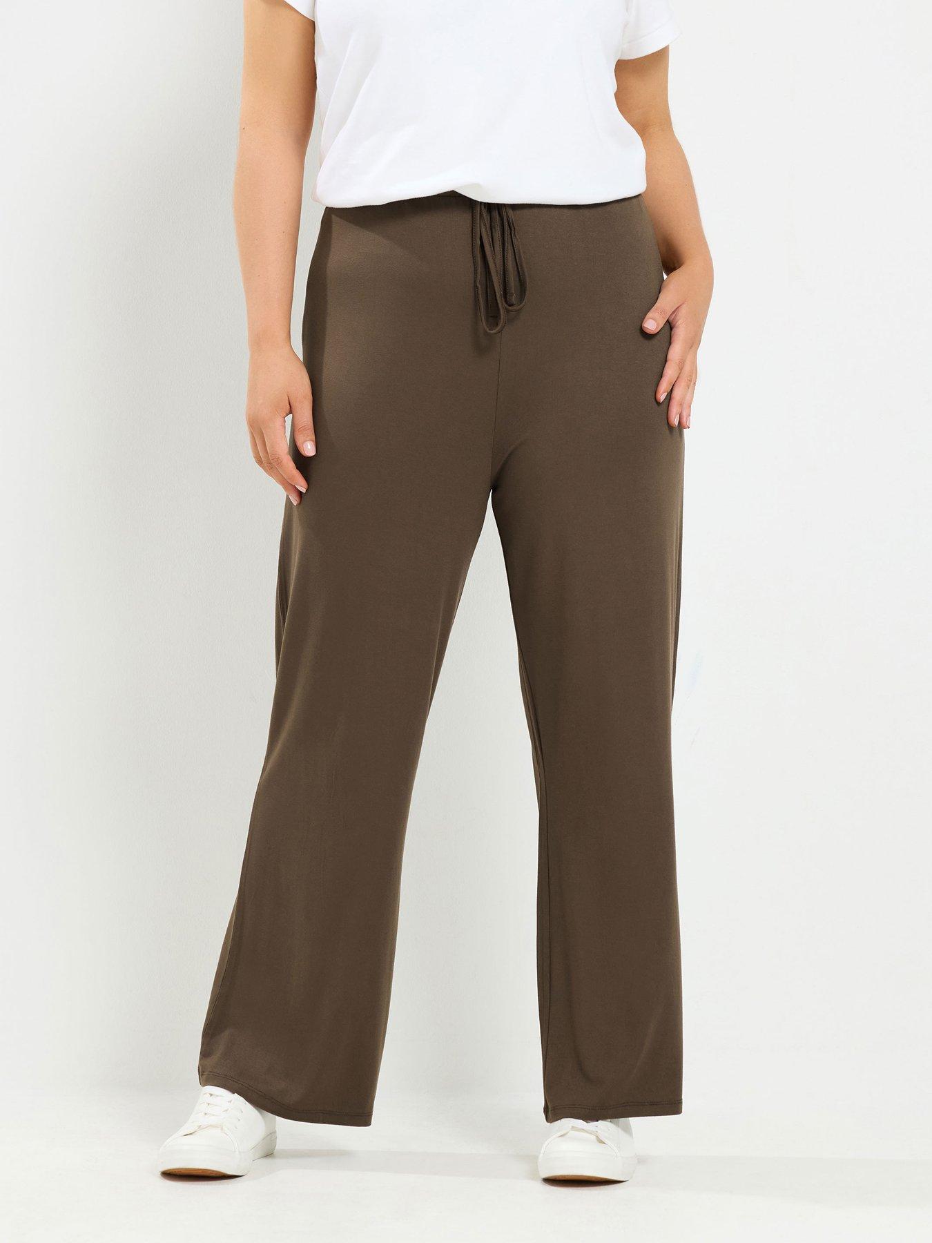 Yours Curve Yoga 30" Pants - Brown