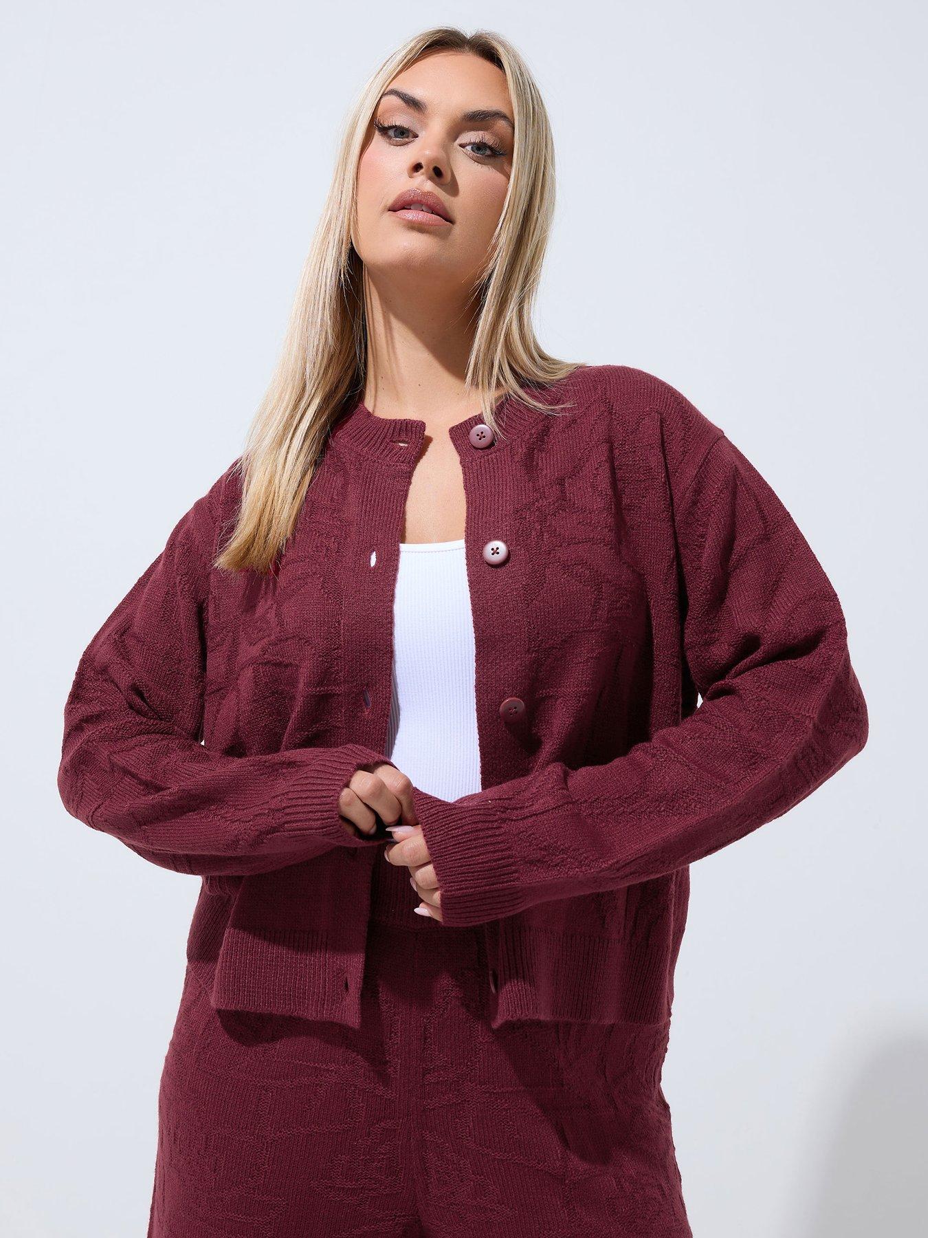 Yours LIMITED COLLECTION Curve Rose Jacquard Cardigan - Red