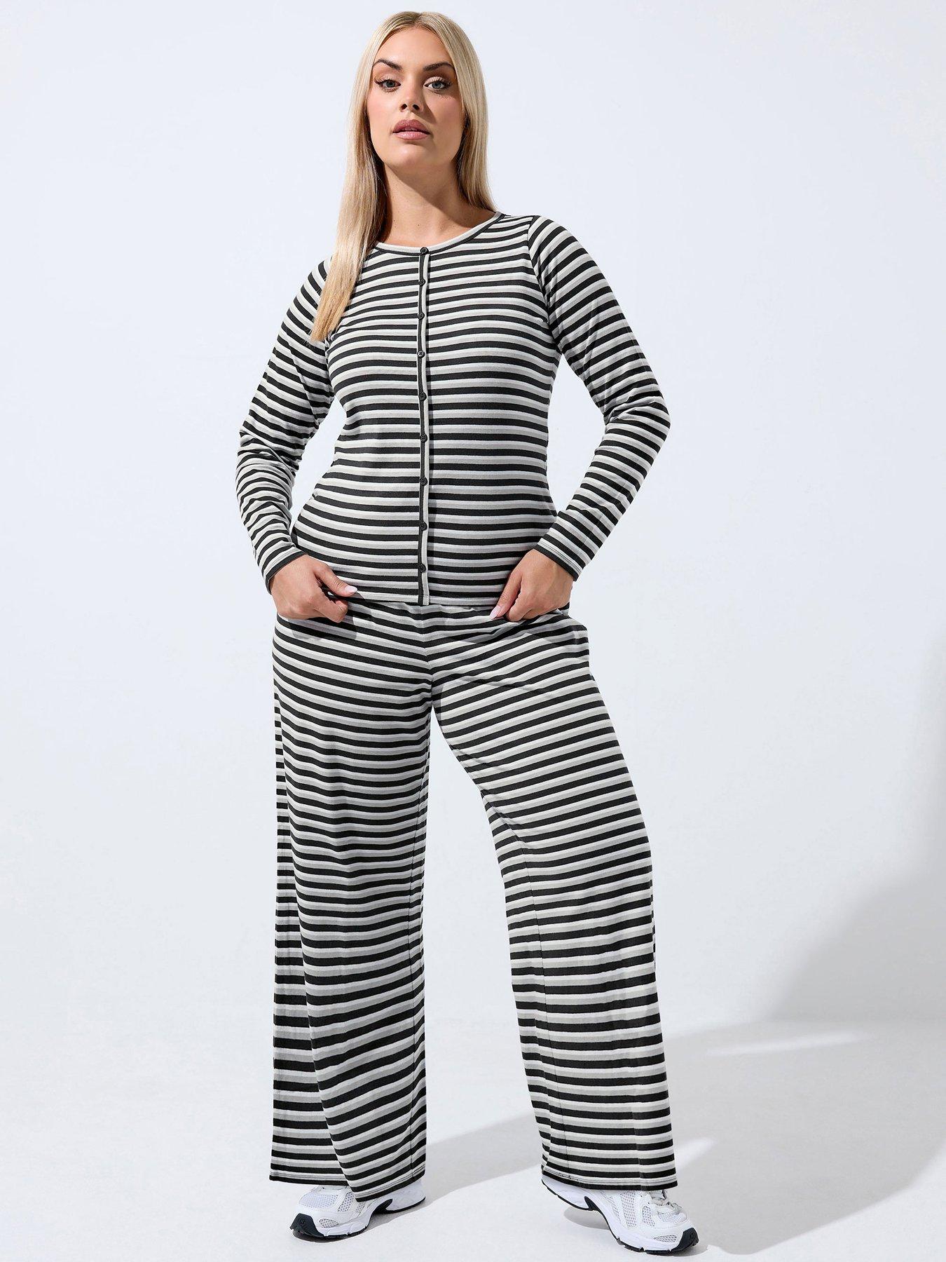 Image 3 of 4 of Yours Curve Stripe Trouser