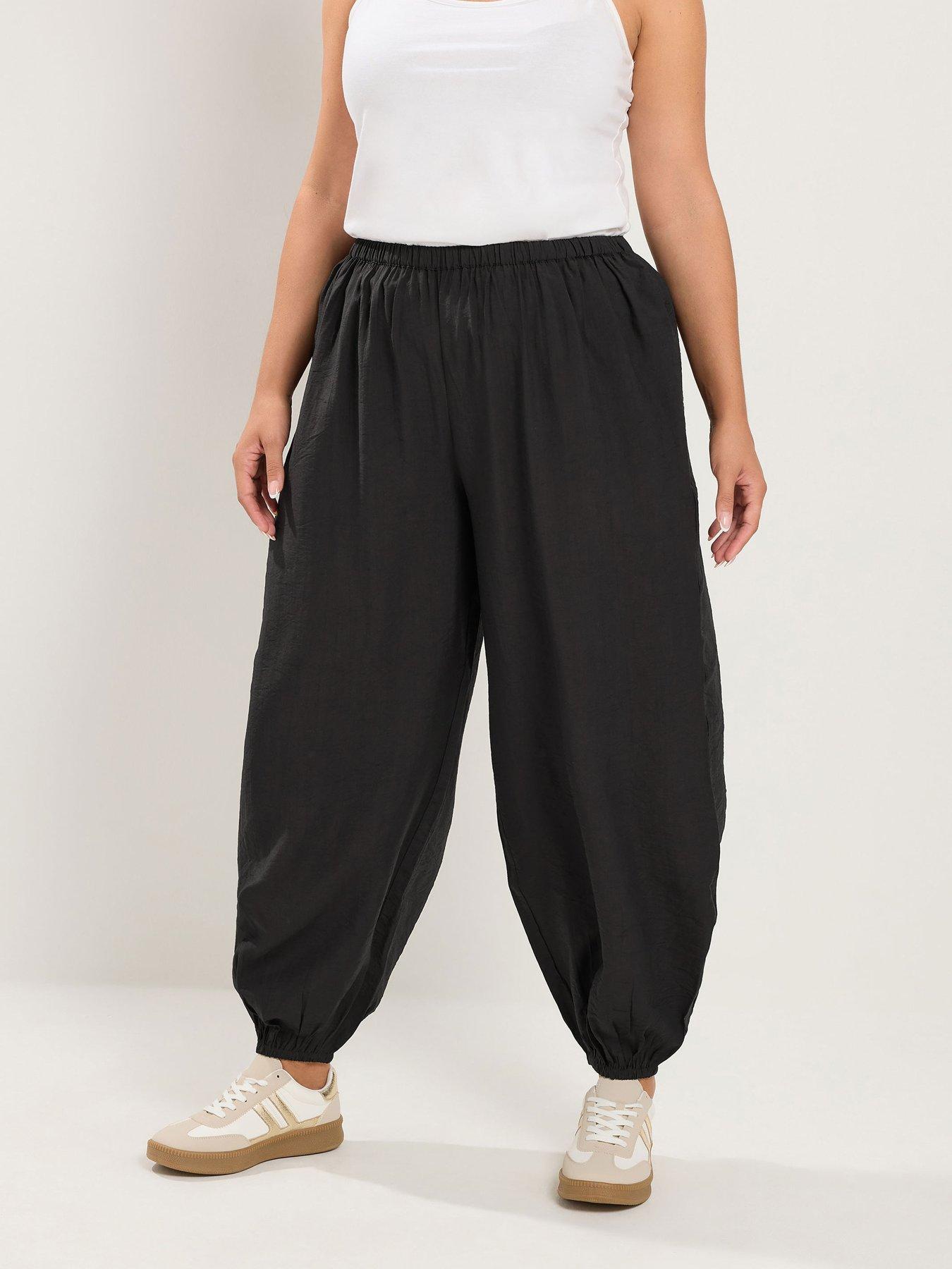 Yours Curve Balloon Trouser - Black