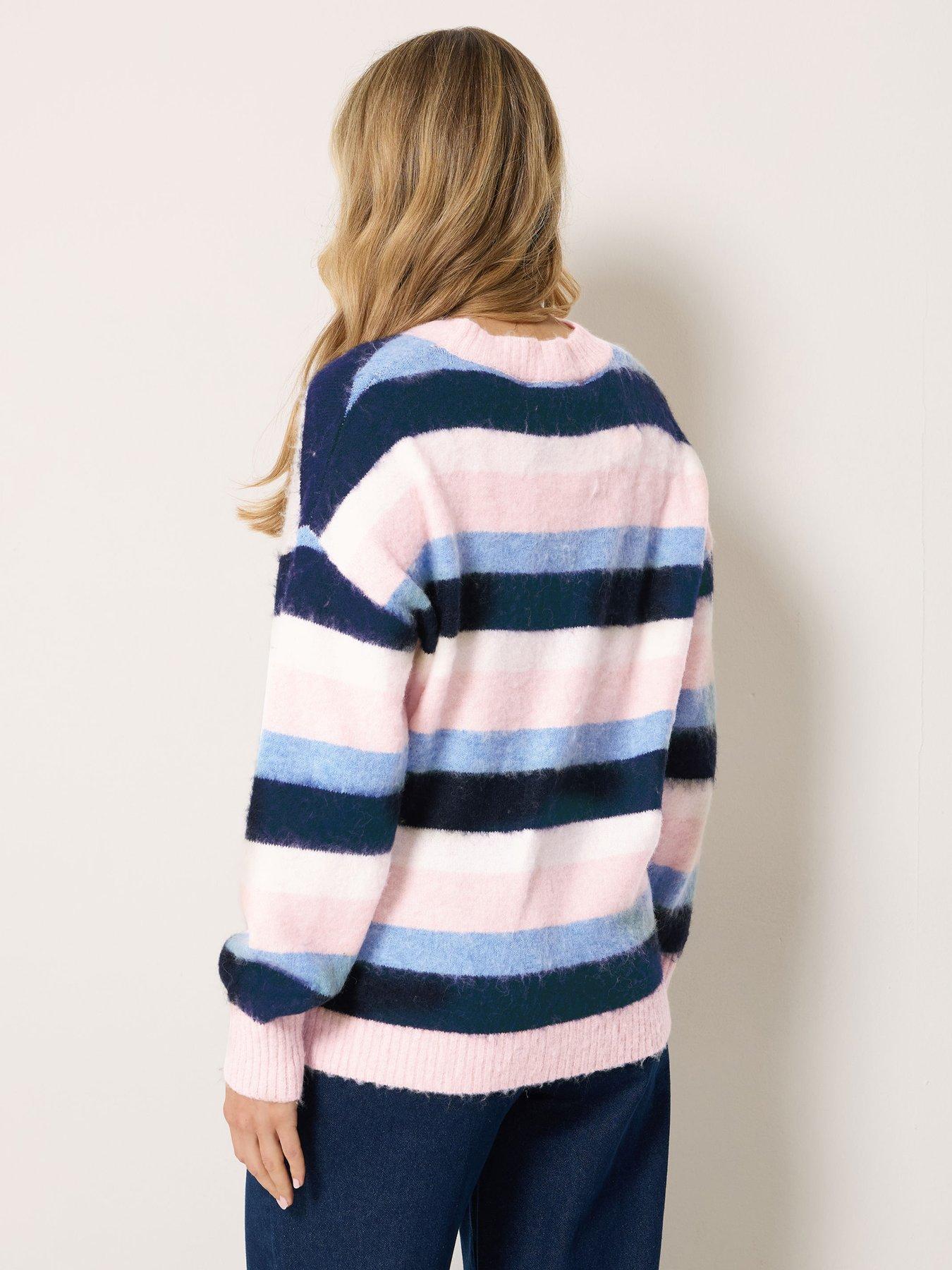 Image 2 of 4 of Long Tall Sally Stripe Fluffy Jumper - Pink