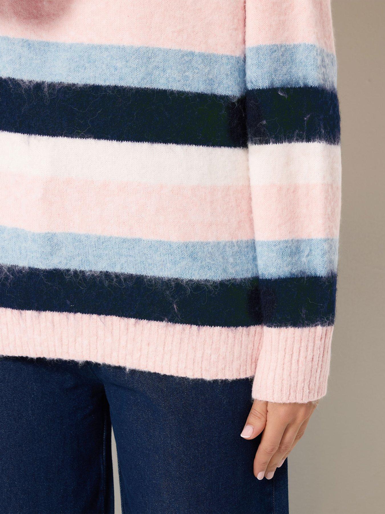 Image 4 of 4 of Long Tall Sally Stripe Fluffy Jumper - Pink