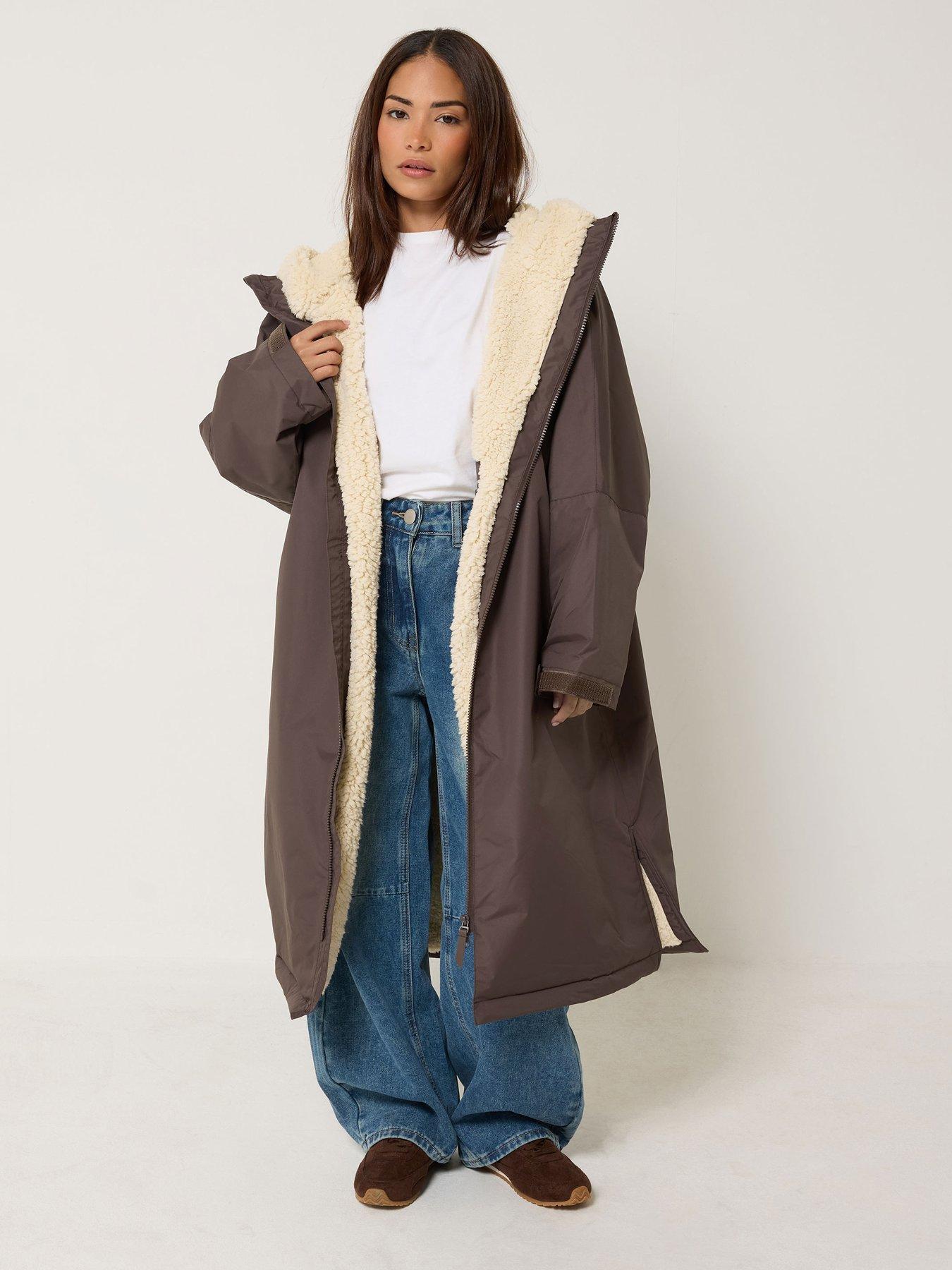 PixieGirl Petite Fleece Lined Robe - Chocolate Brown