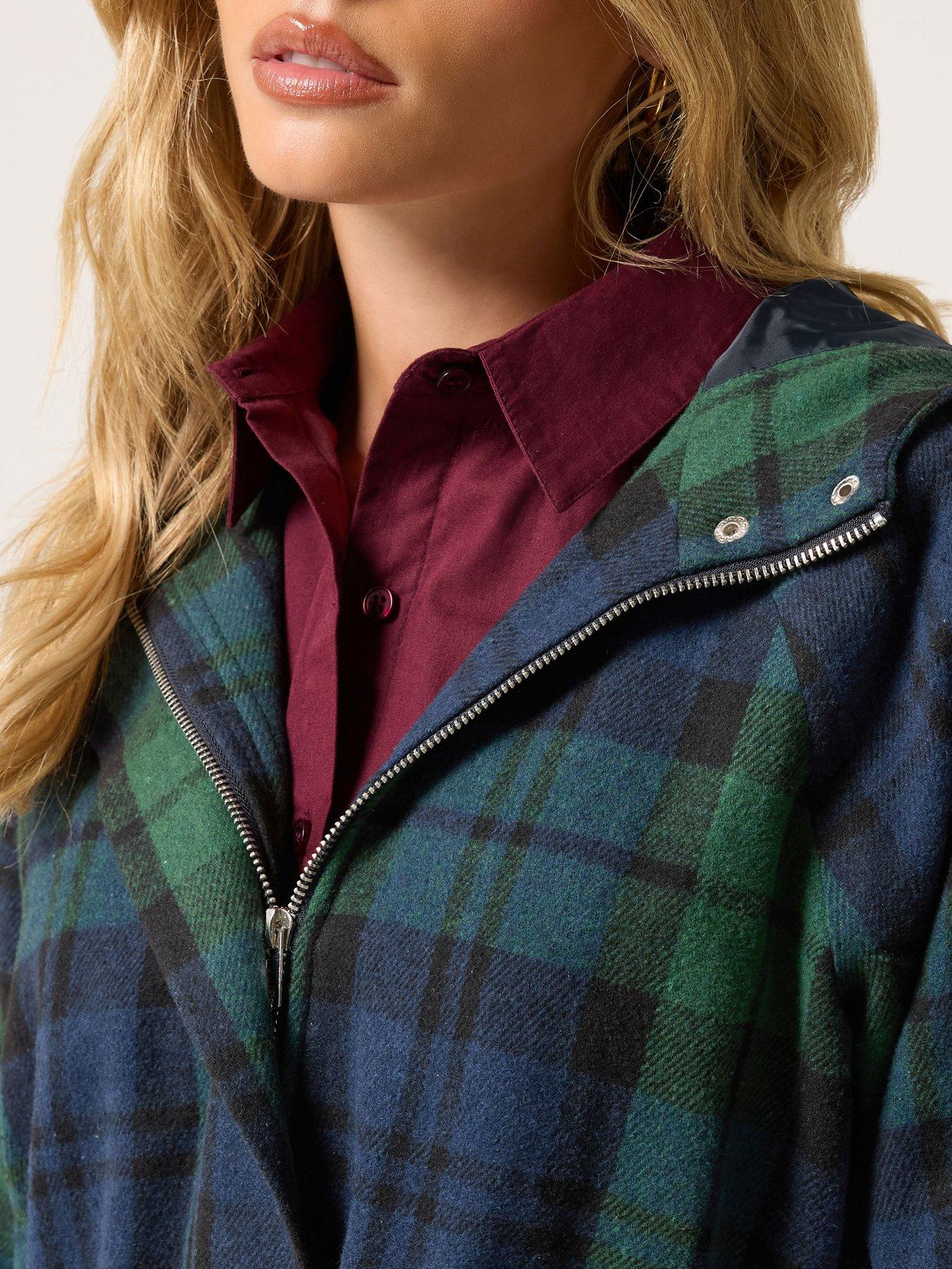 Image 4 of 4 of PixieGirl Petite Check Brushed Parka