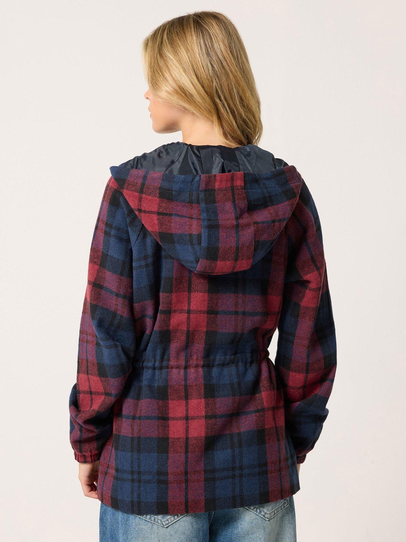 Image 2 of 4 of PixieGirl Petite Check Brushed Parka