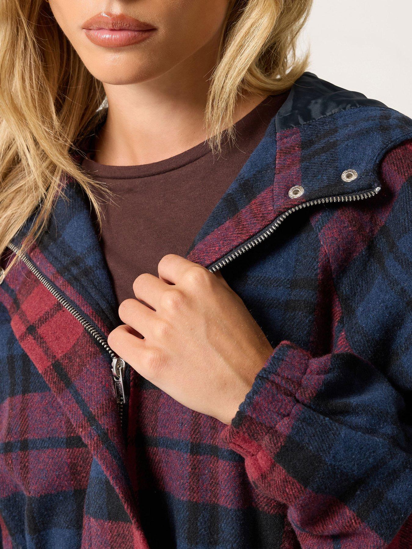 Image 4 of 4 of PixieGirl Petite Check Brushed Parka