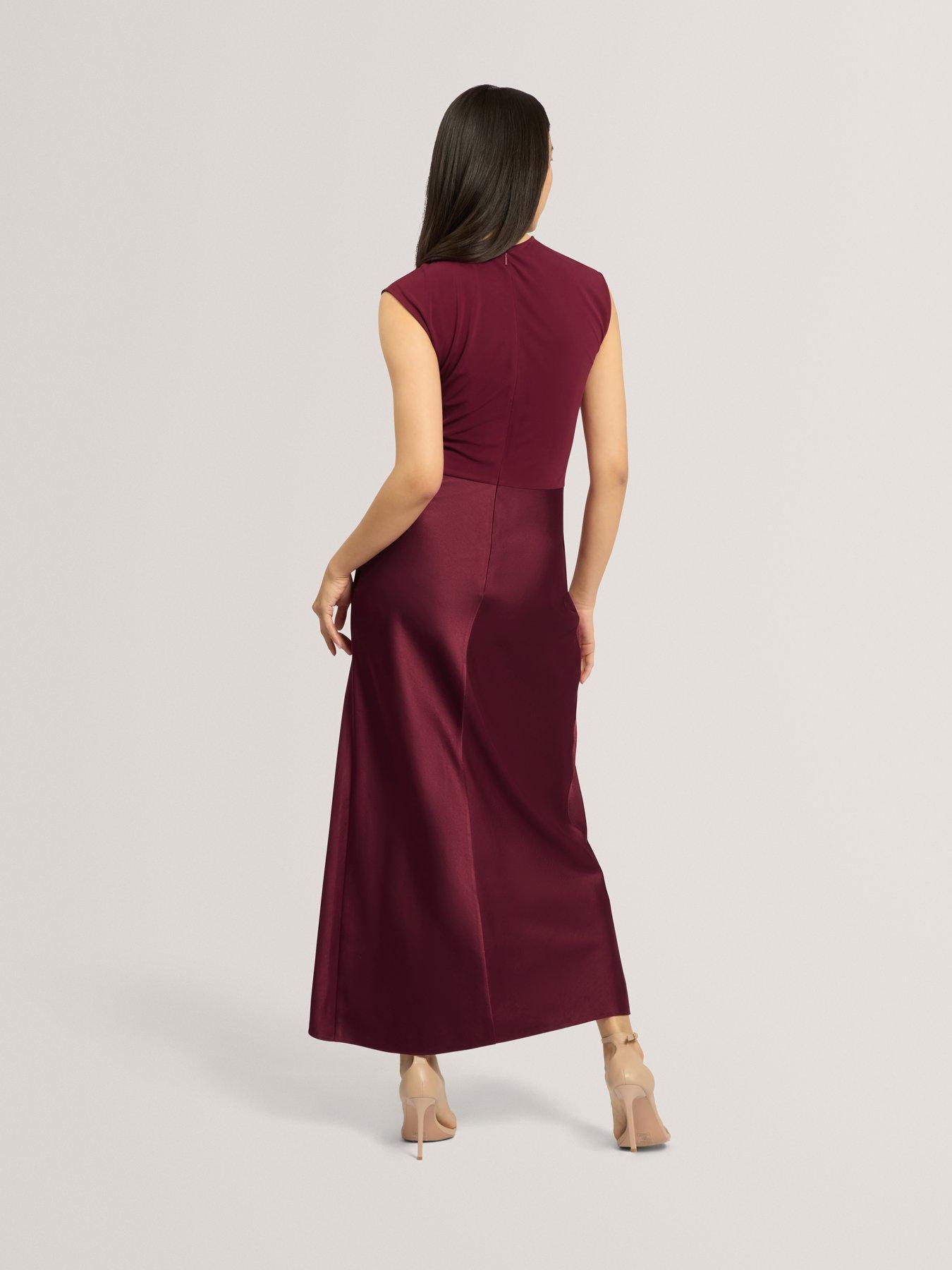Image 2 of 5 of Ted Baker Mockable Wrap Skirt Midi Dress - Purple