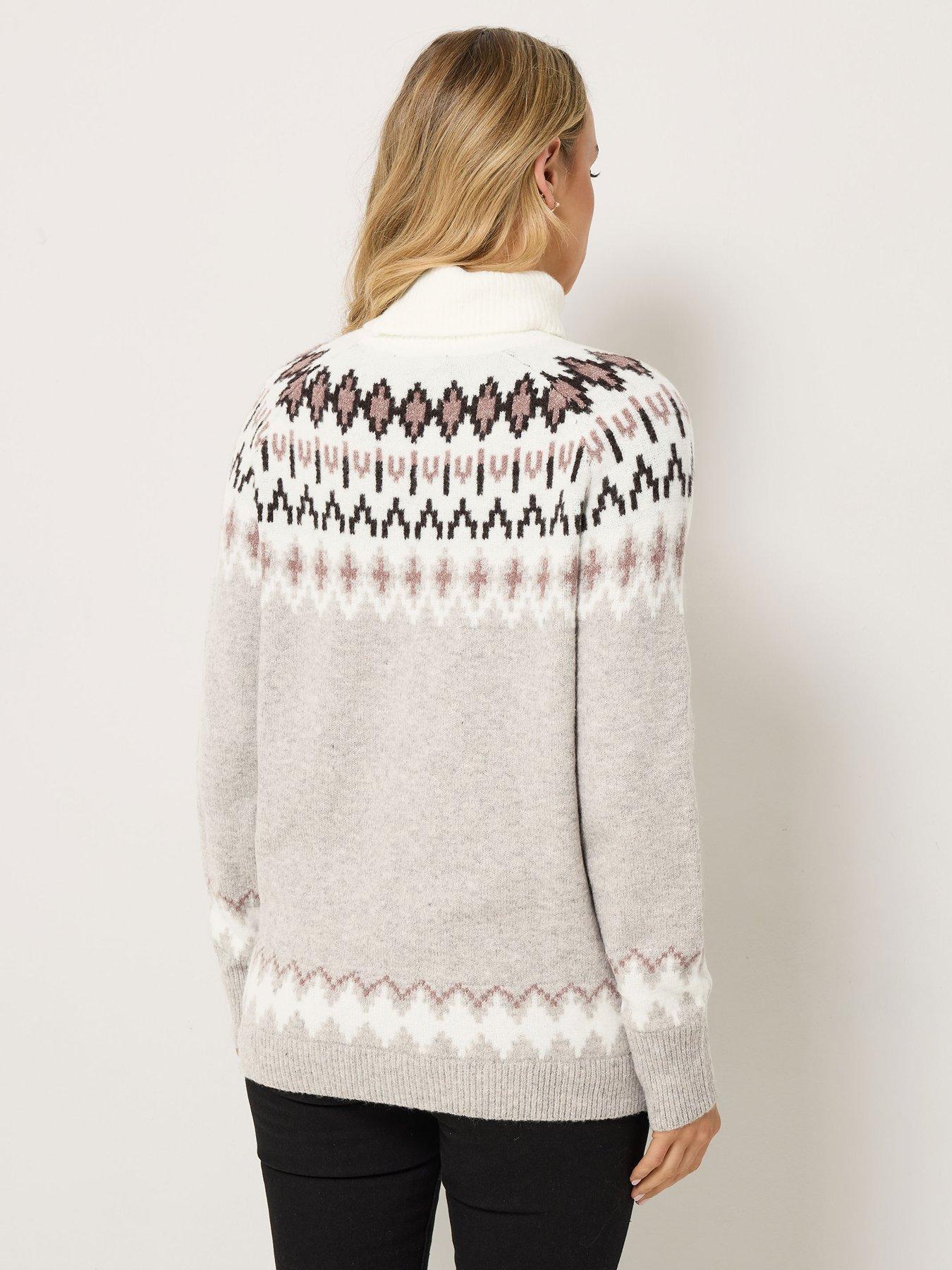 Image 2 of 4 of Long Tall Sally Fairisle Roll Neck Jumper - Pink