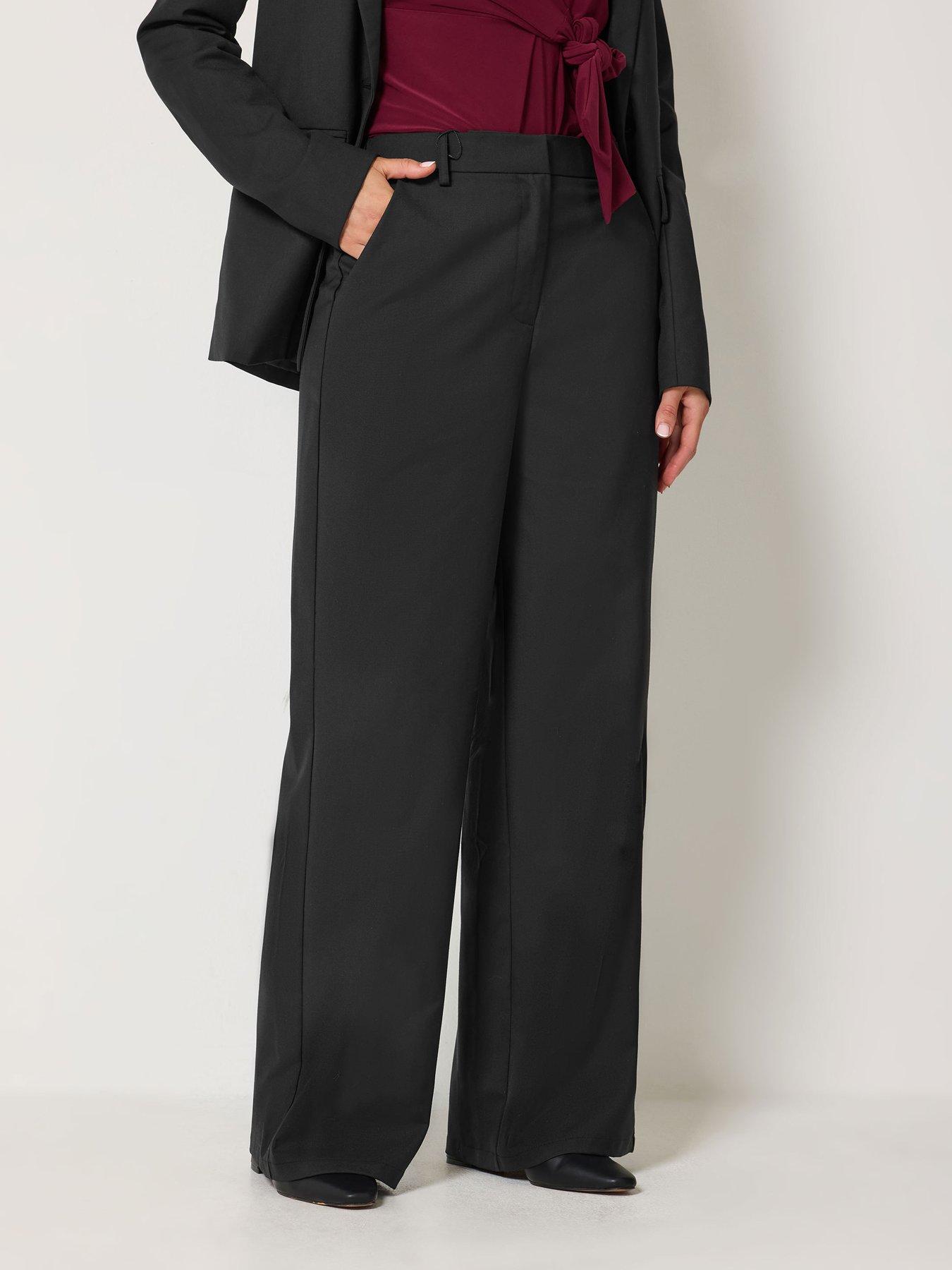 Image 1 of 4 of Long Tall Sally Wide Leg Tailored Trouser 34" - Black