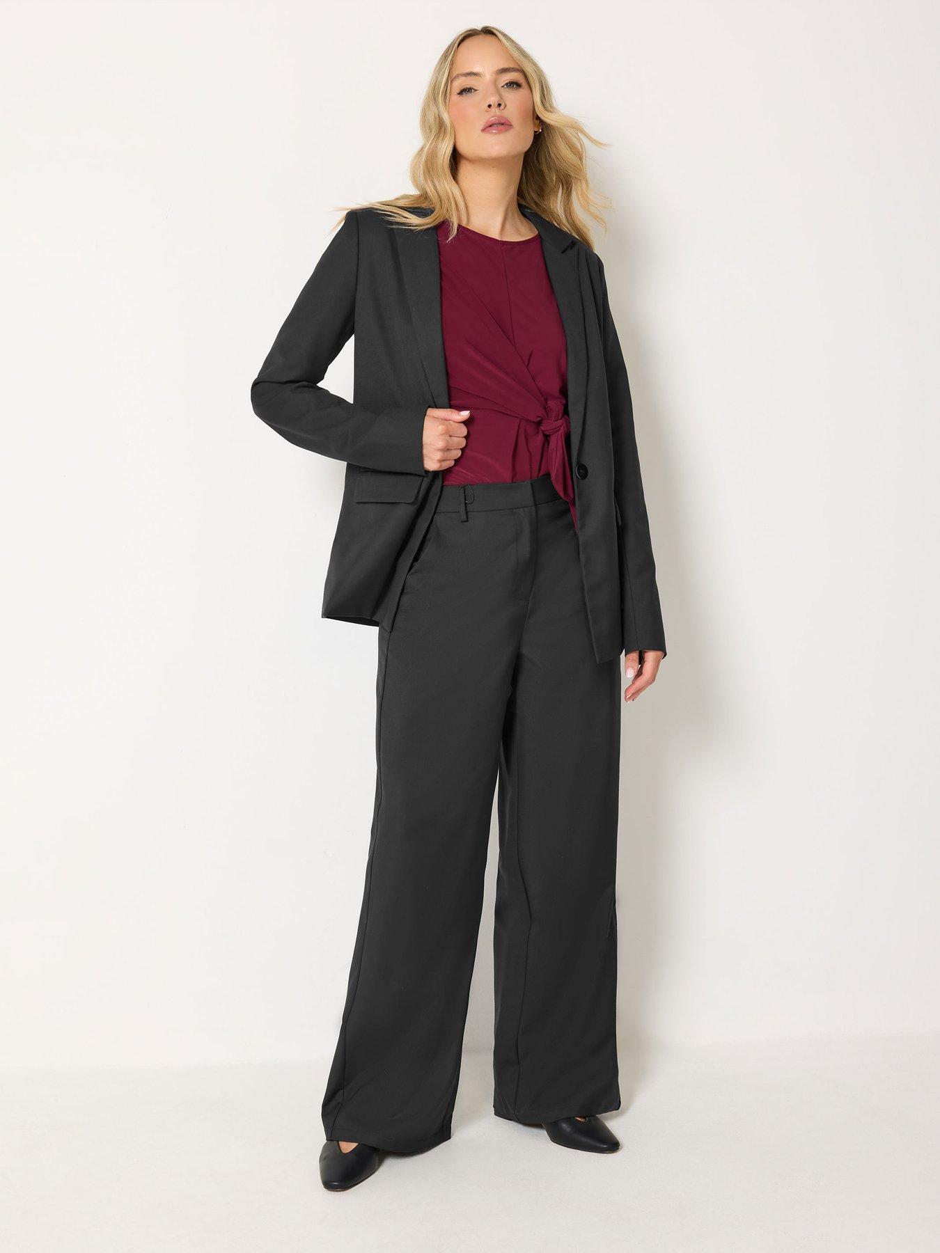 Image 3 of 4 of Long Tall Sally Wide Leg Tailored Trouser 36" - Black