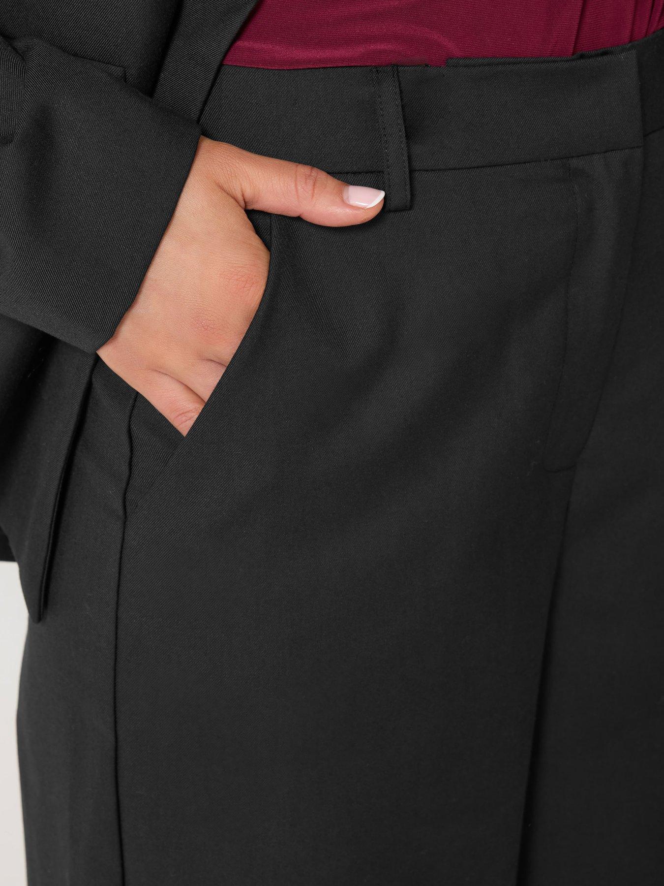 Image 4 of 4 of Long Tall Sally Wide Leg Tailored Trouser 36" - Black