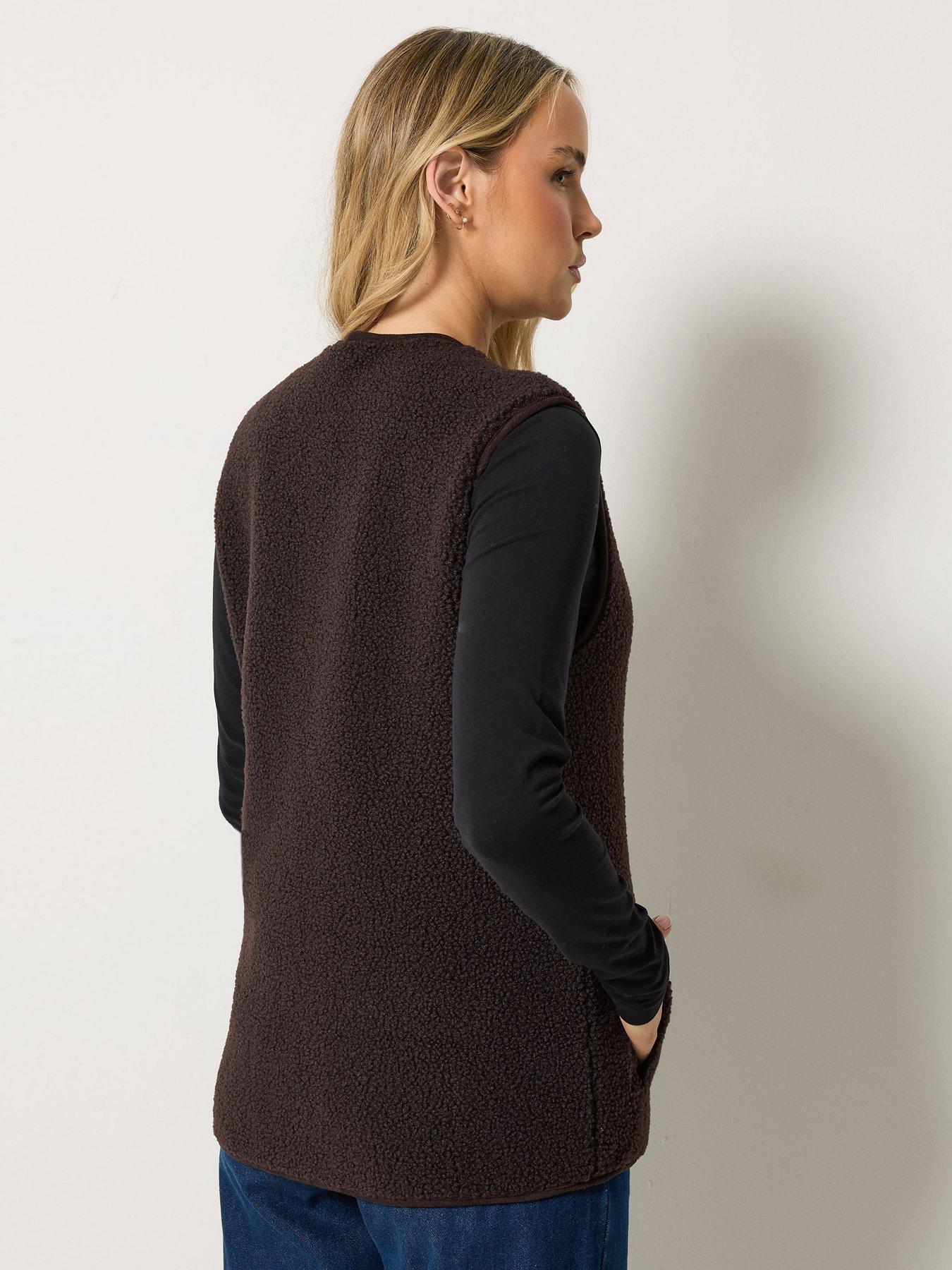 Image 2 of 4 of Long Tall Sally Chocolate Borg Gilet - Brown