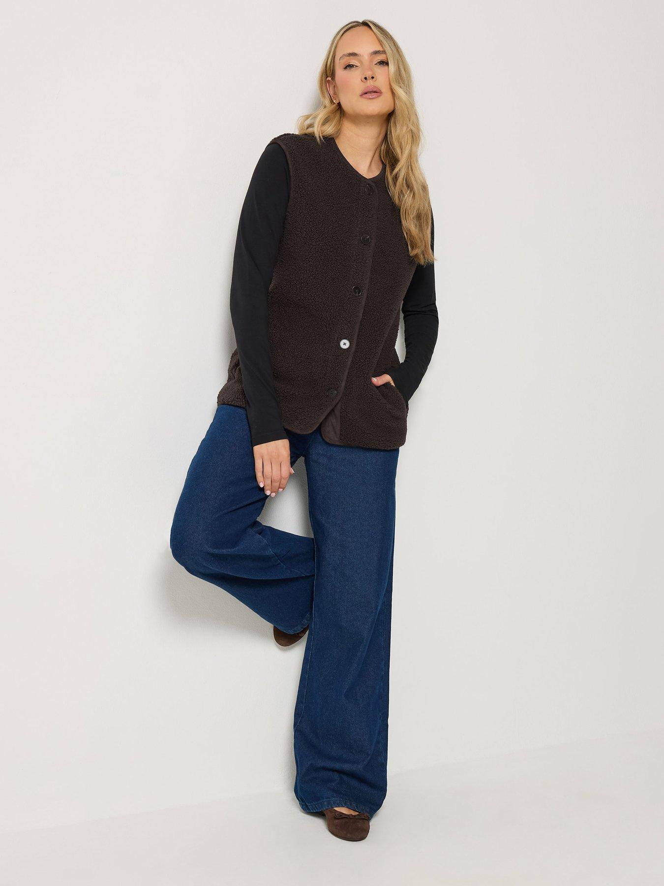Image 3 of 4 of Long Tall Sally Chocolate Borg Gilet - Brown