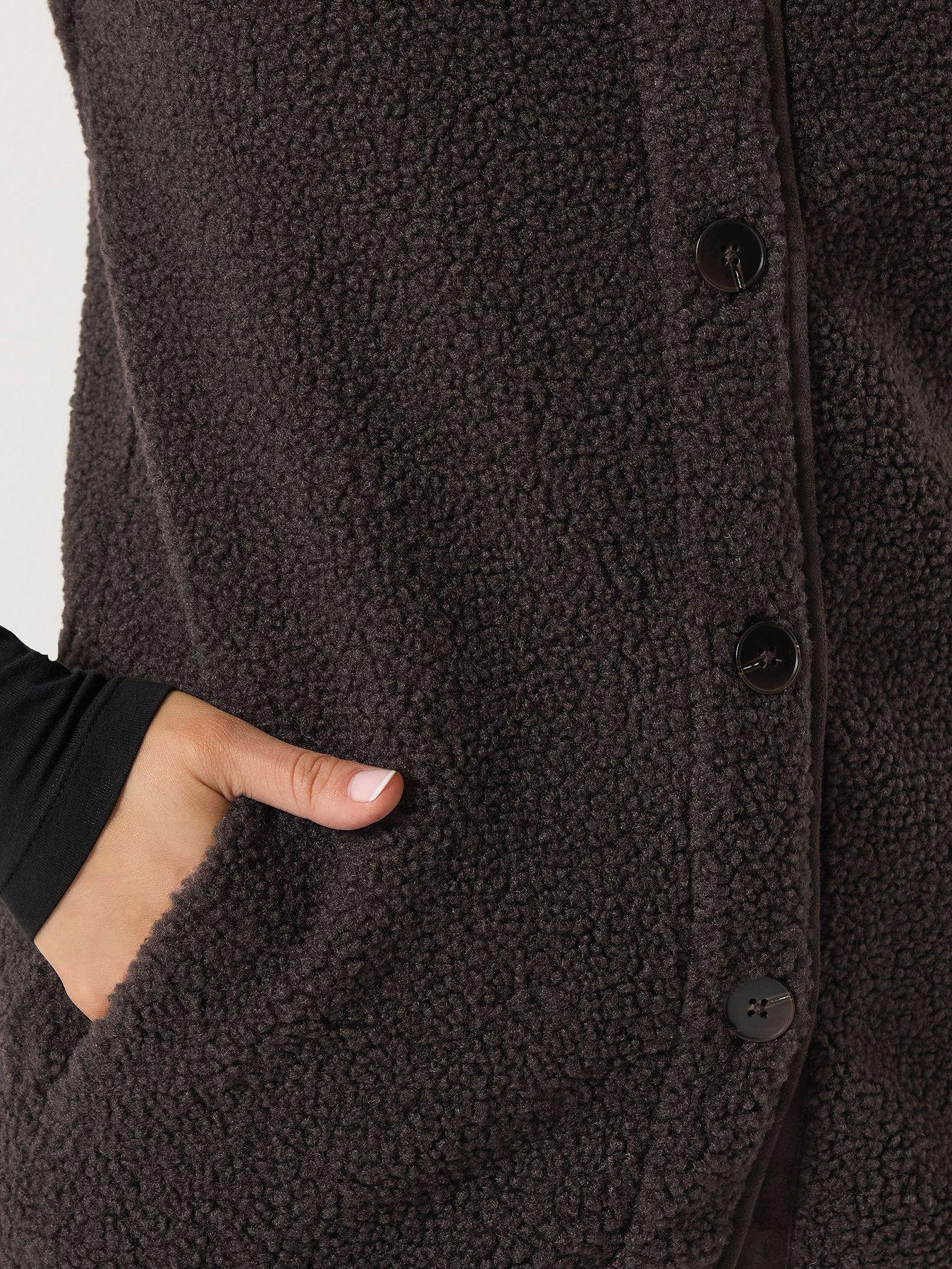 Image 4 of 4 of Long Tall Sally Chocolate Borg Gilet - Brown