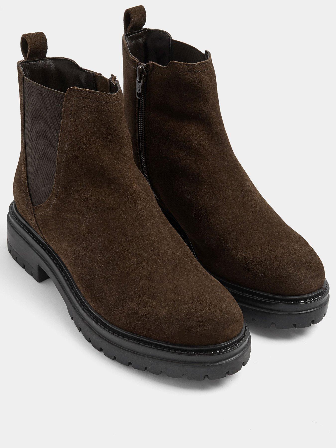Image 2 of 4 of Yours Wide Fit Suede Chelsea Boots - Brown