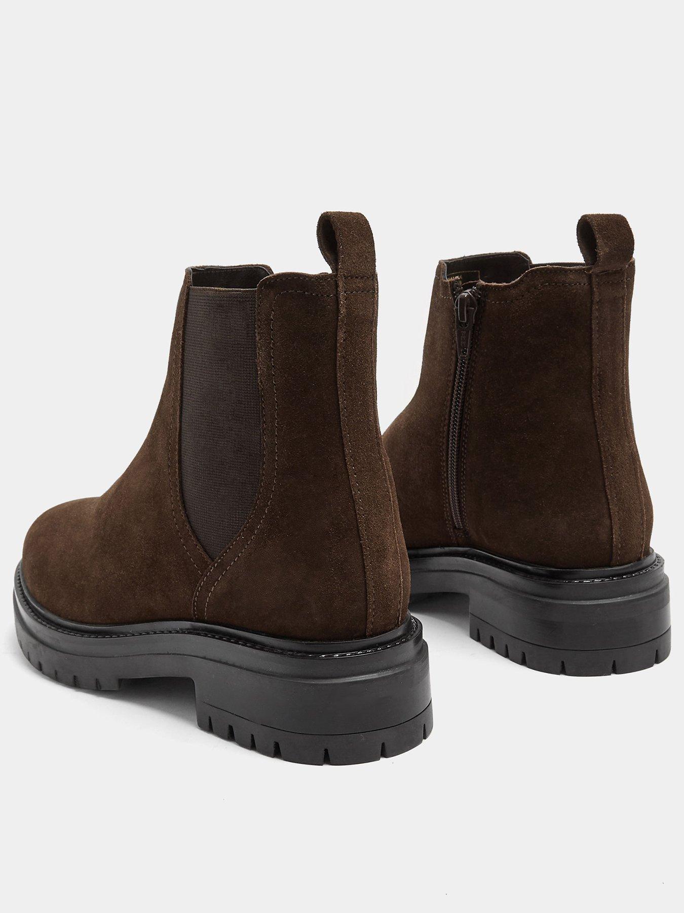 Image 3 of 4 of Yours Wide Fit Suede Chelsea Boots - Brown