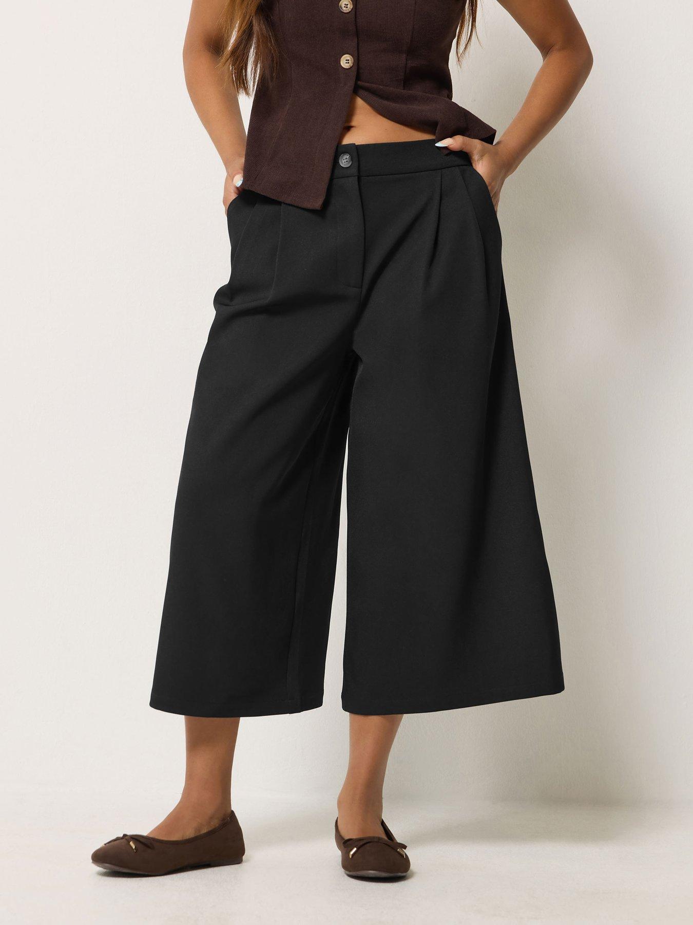 PixieGirl Petite Wide Leg Cullote - Black